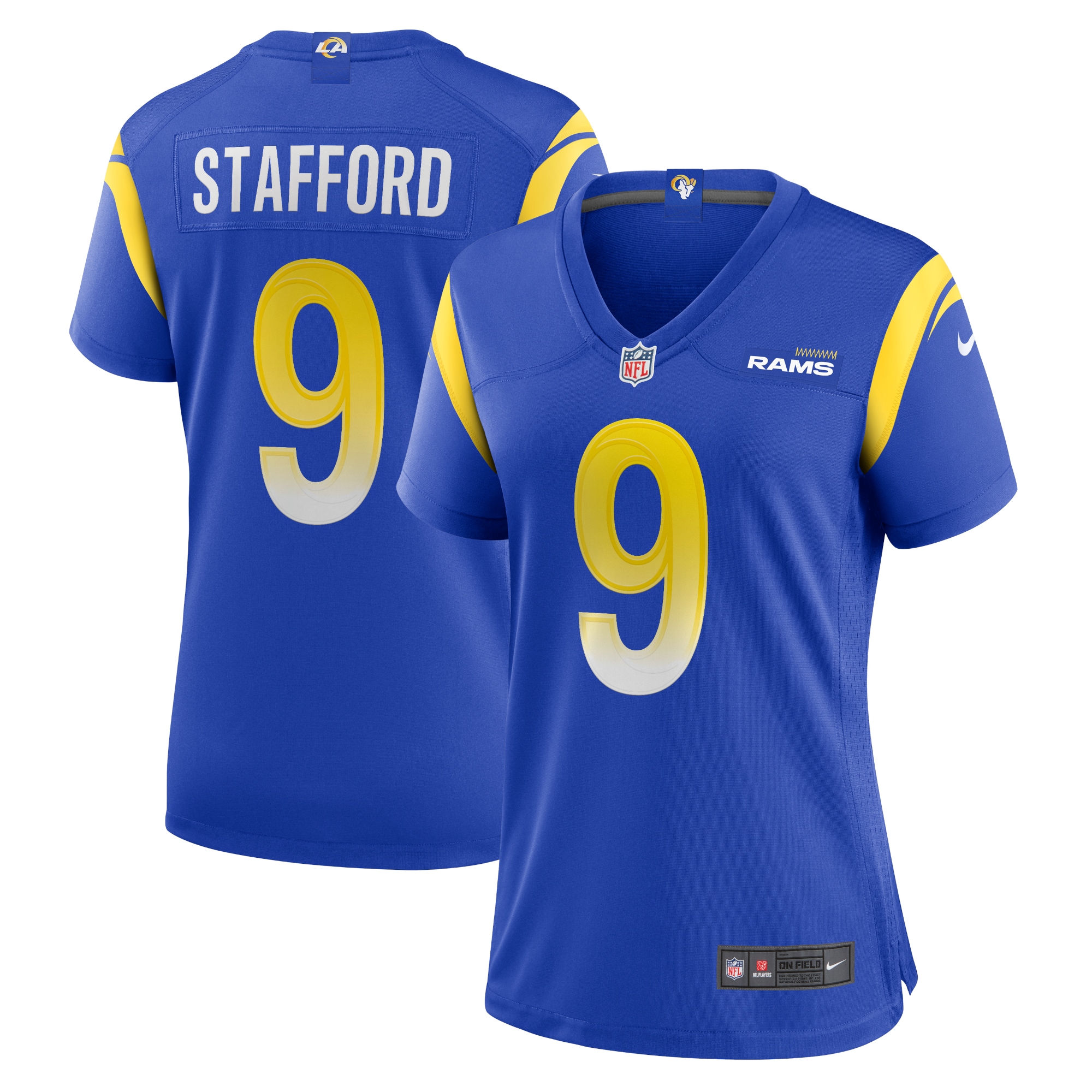 Women's Los Angeles Rams Matthew Stafford Royal Game Jersey Js4276