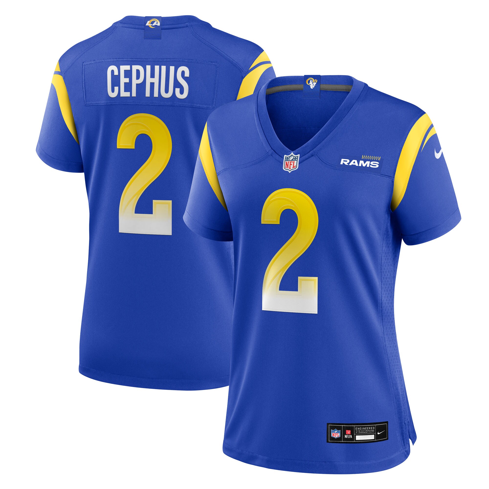 Women's Los Angeles Rams Quintez Cephus Royal Team Game Jersey Js4613