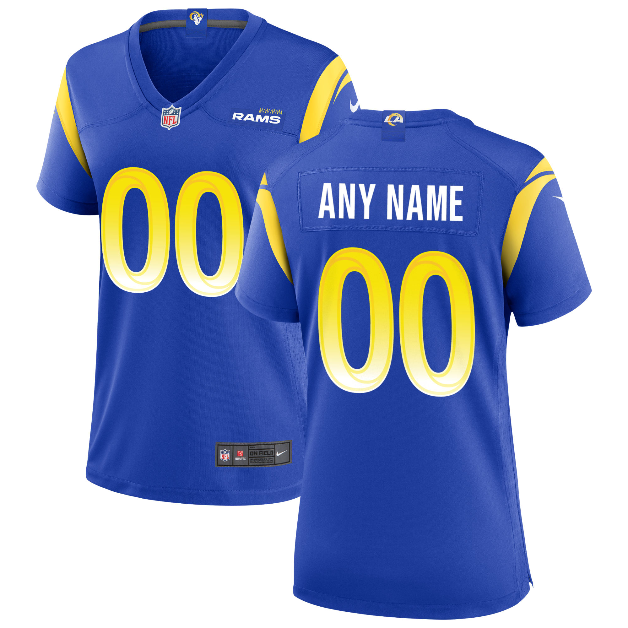 Women's Los Angeles Rams Royal Custom Game Jersey Js3195