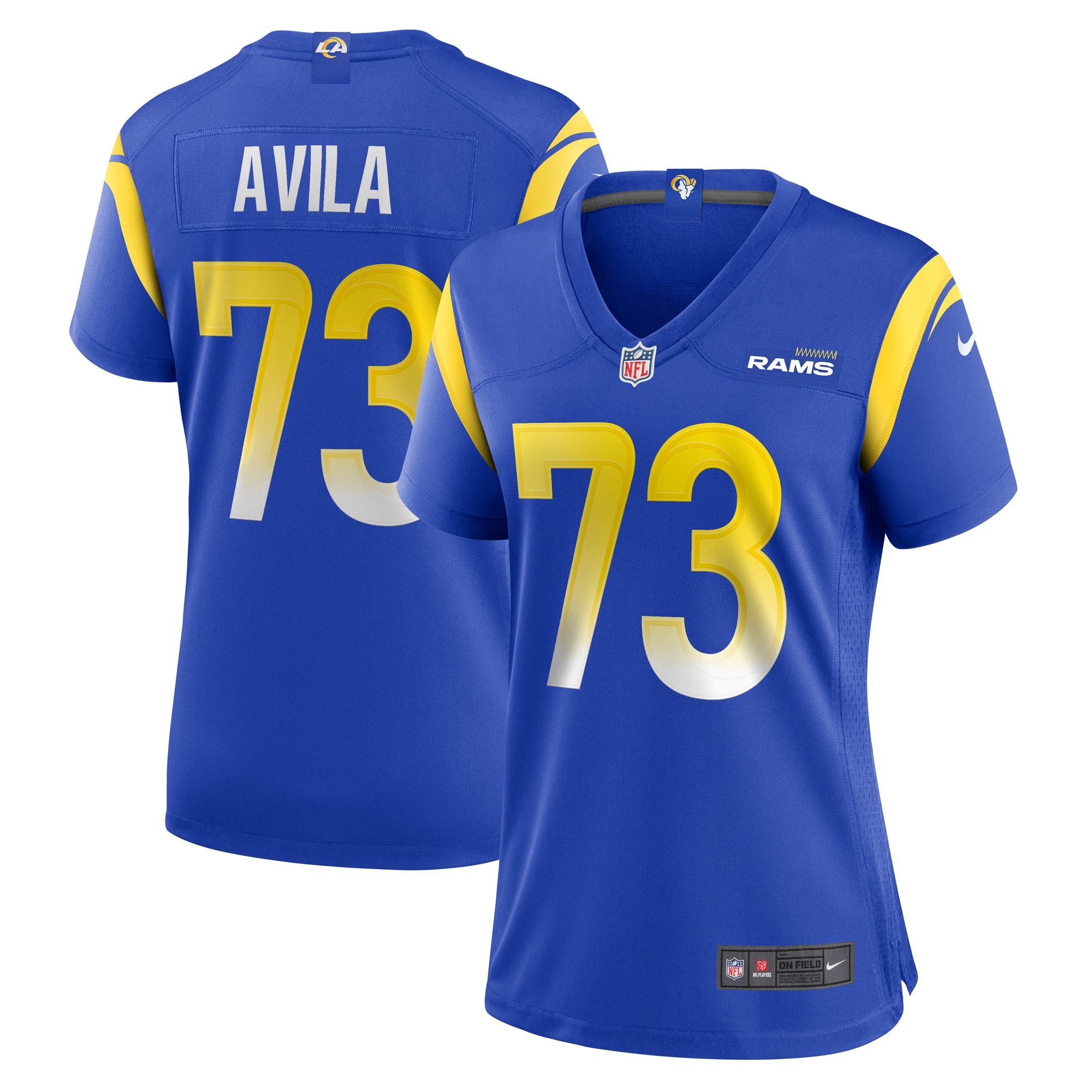 Women's Los Angeles Rams Steve Avila Royal Home Game Jersey Js2719