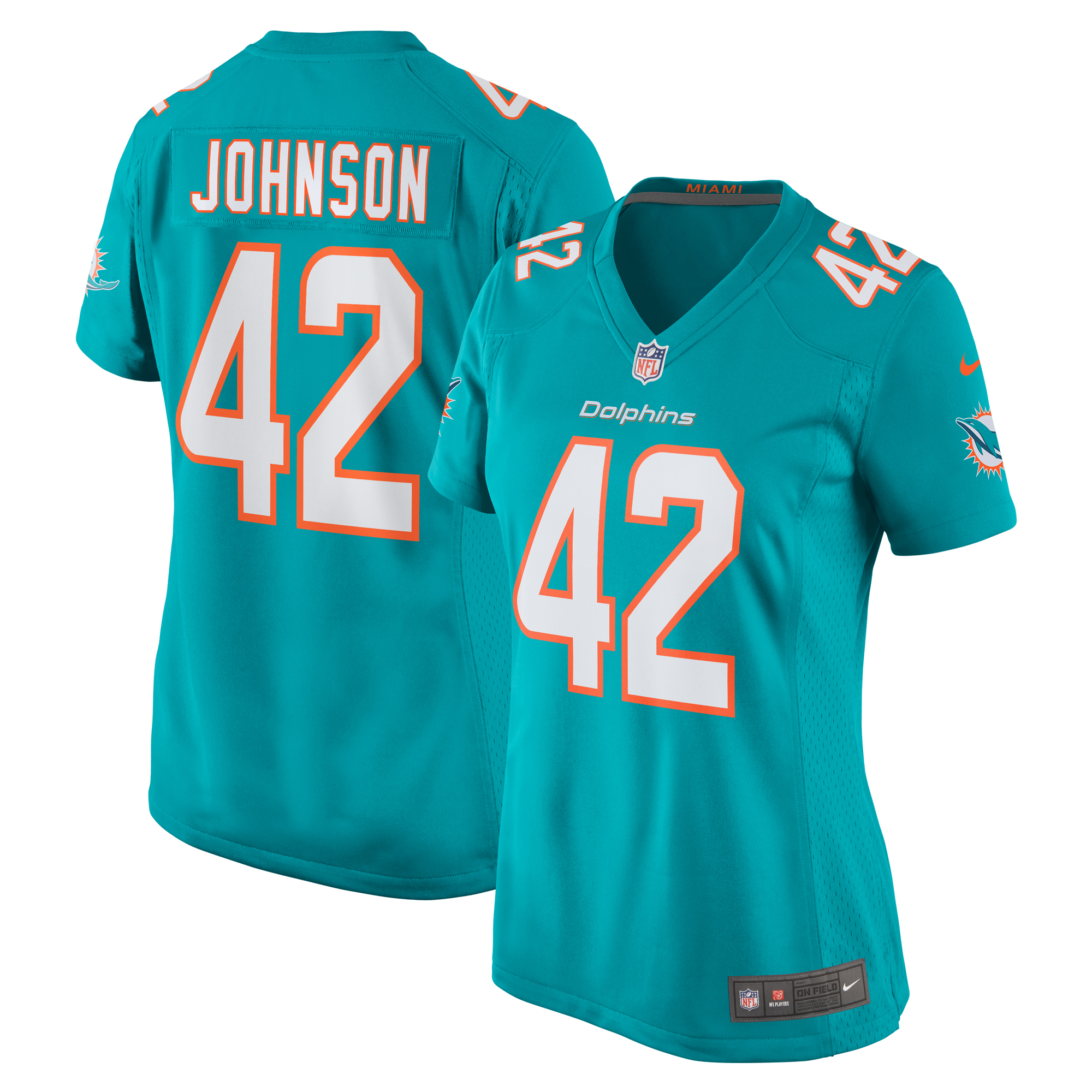 Women's Miami Dolphins Alexander Johnson Aqua Game Jersey Js9661