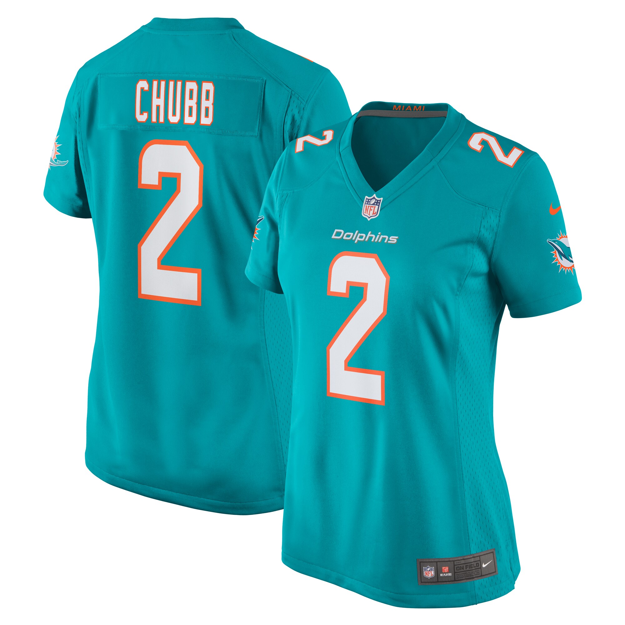 Women's Miami Dolphins Bradley Chubb Aqua Game Player Jersey Js6006