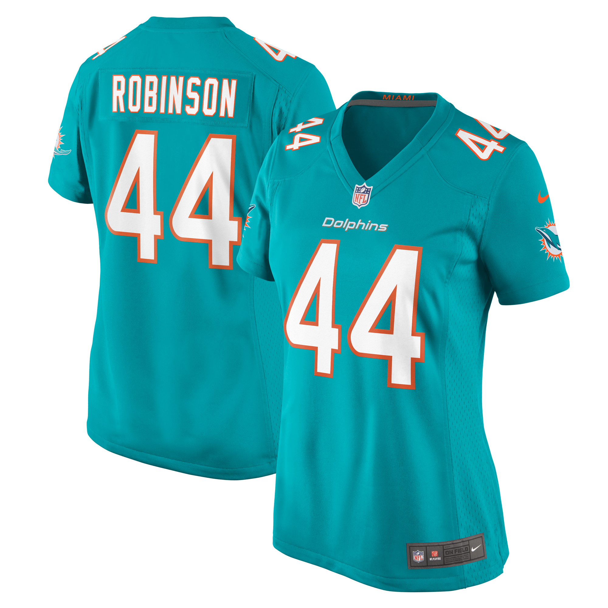 Women's Miami Dolphins Chop Robinson Aqua Game Jersey Js7382
