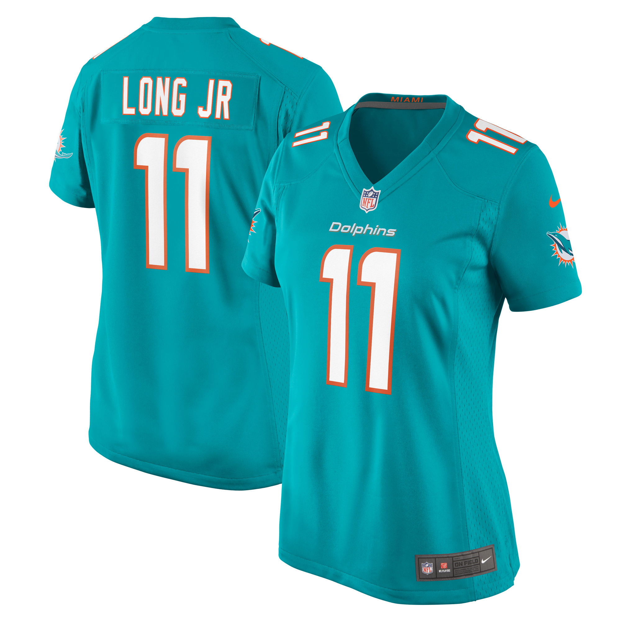 Women's Miami Dolphins David Long Jr. Aqua Game Jersey Js9134