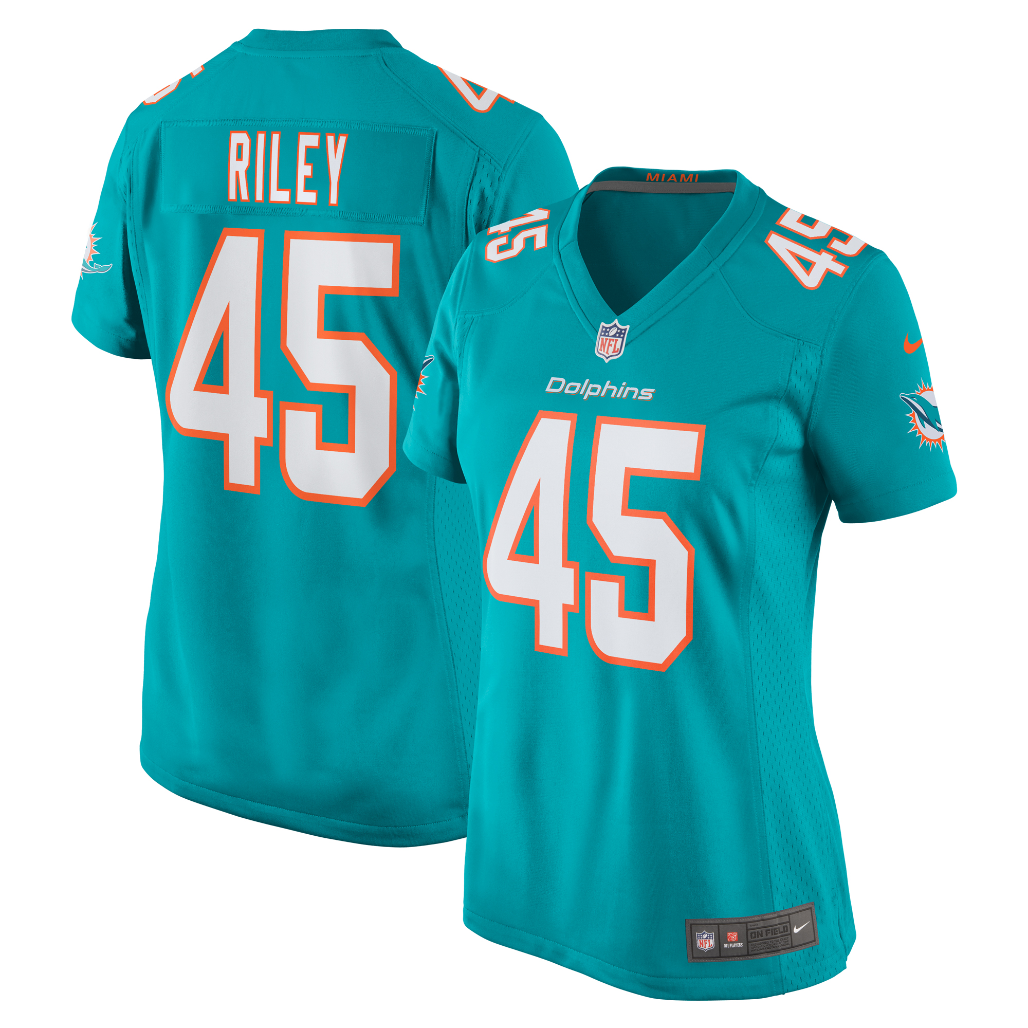 Women's Miami Dolphins Duke Riley Aqua Game Jersey Js6308