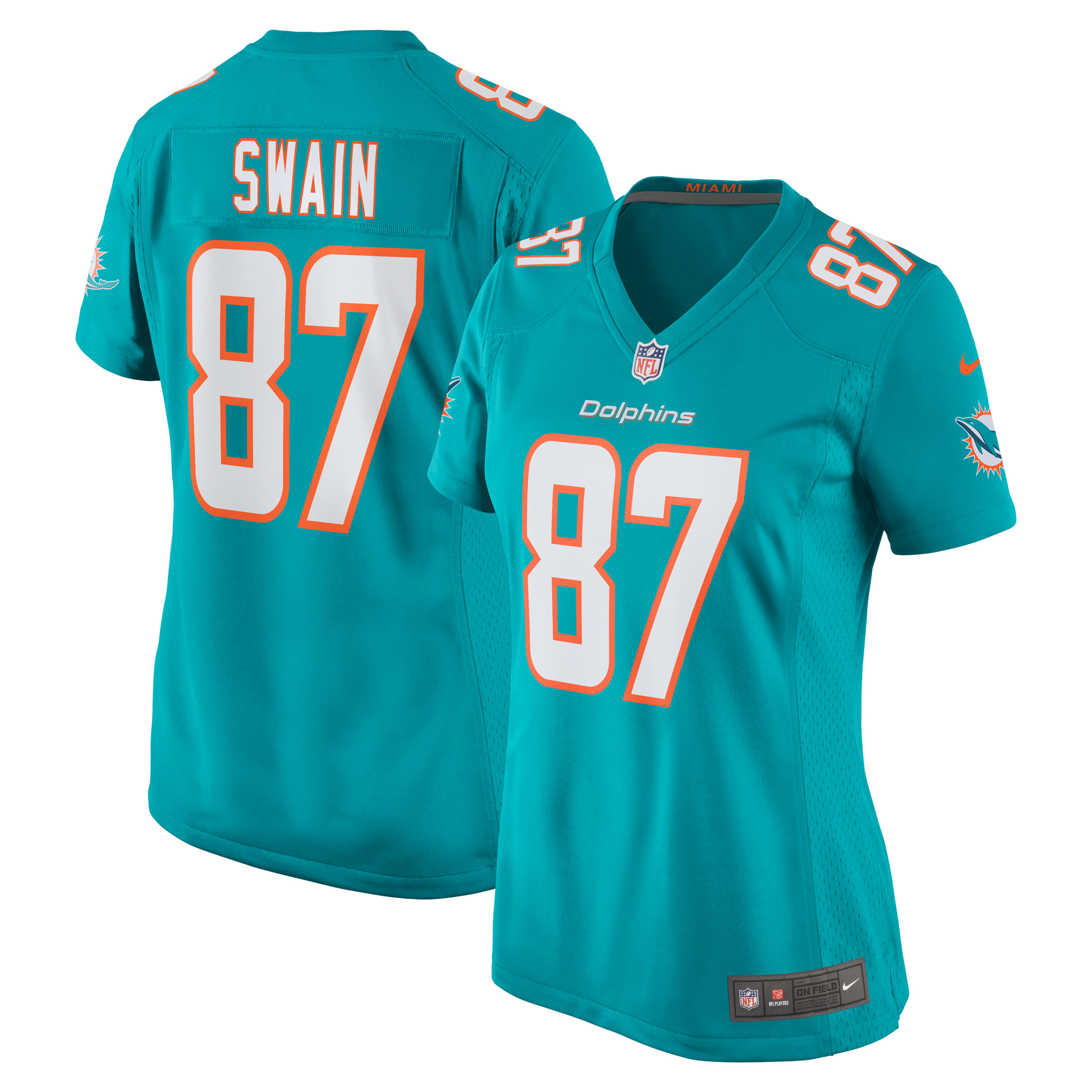 Women's Miami Dolphins Freddie Swain Aqua Game Jersey Js2138