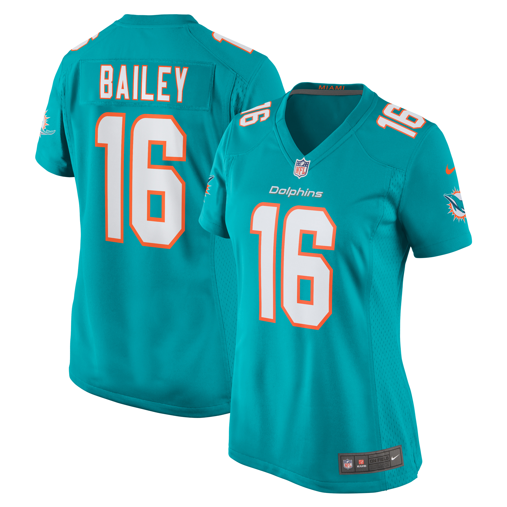 Women's Miami Dolphins Jake Bailey Aqua Game Player Jersey Js5831