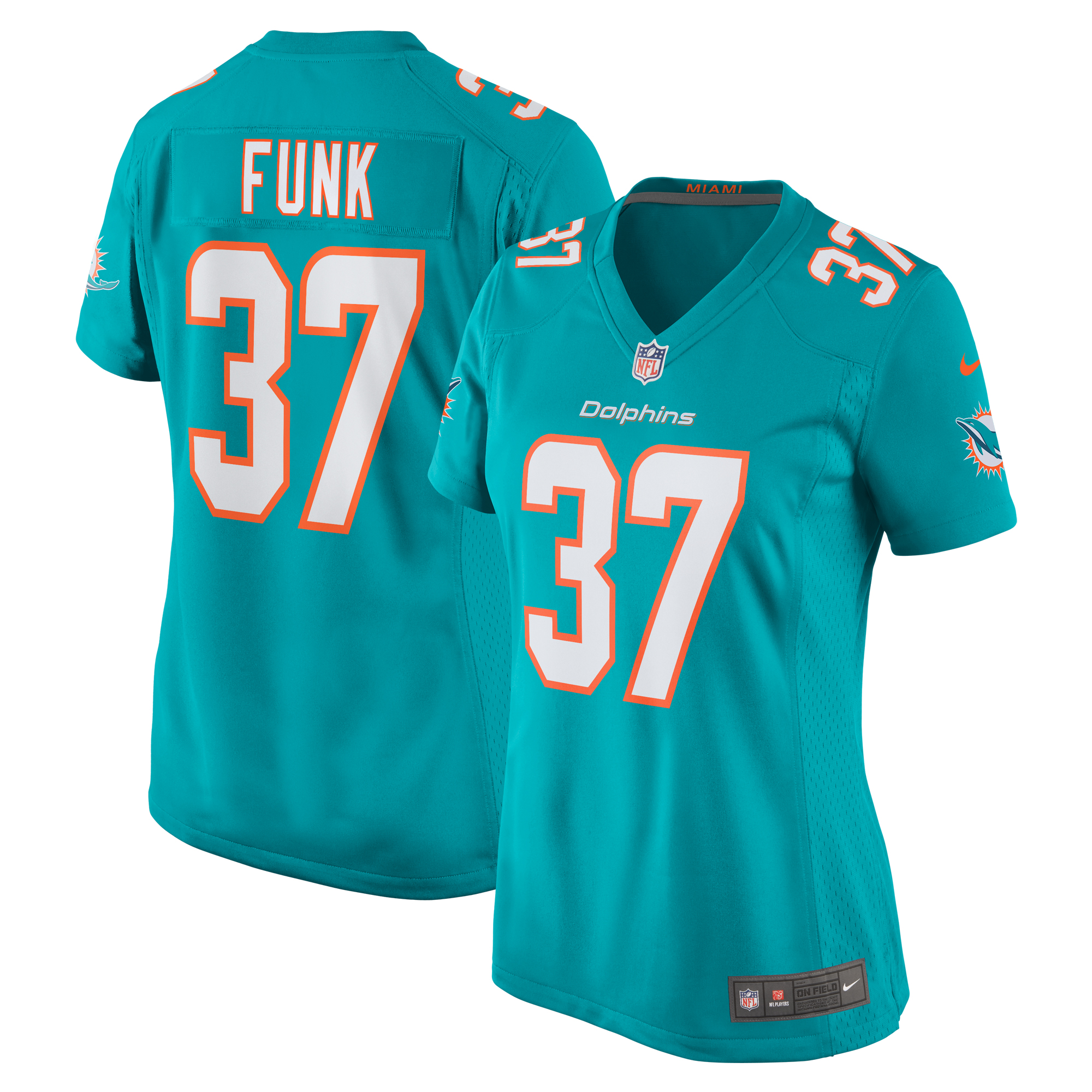 Women's Miami Dolphins Jake Funk Aqua Game Jersey Js8954