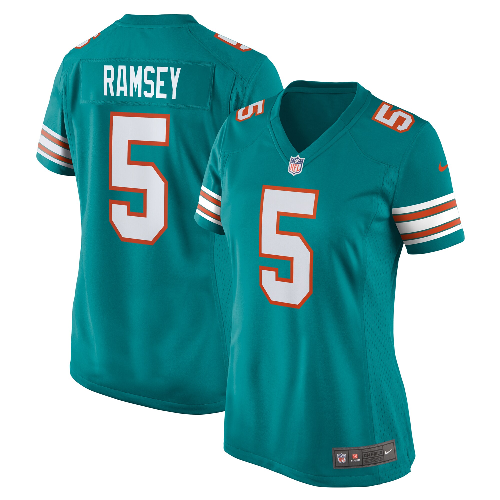 Women's Miami Dolphins Jalen Ramsey Aqua Alternate Game Jersey Js1967