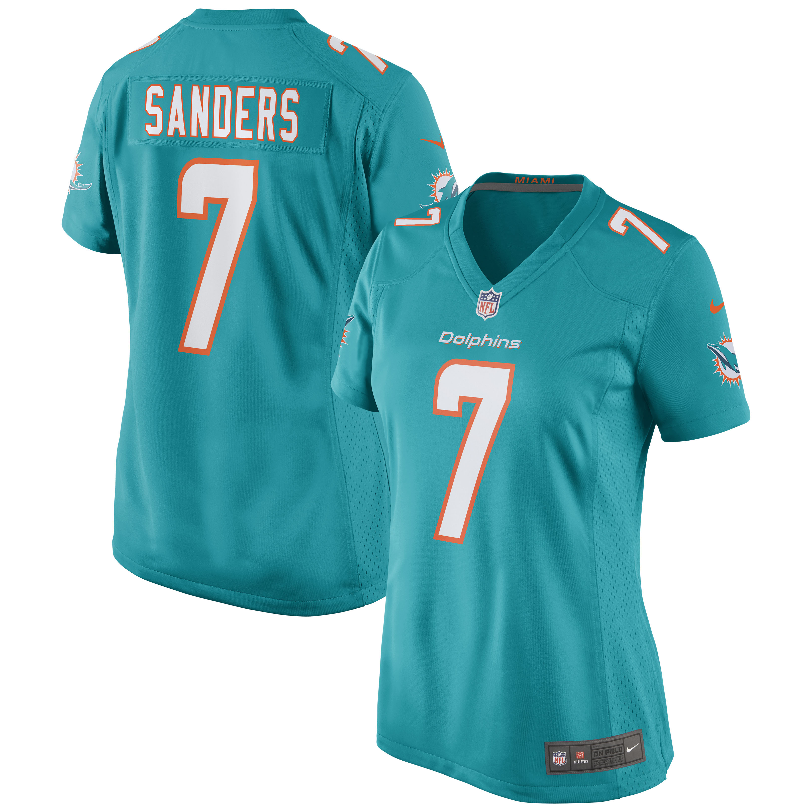 Women's Miami Dolphins Jason Sanders Aqua Game Jersey Js2053