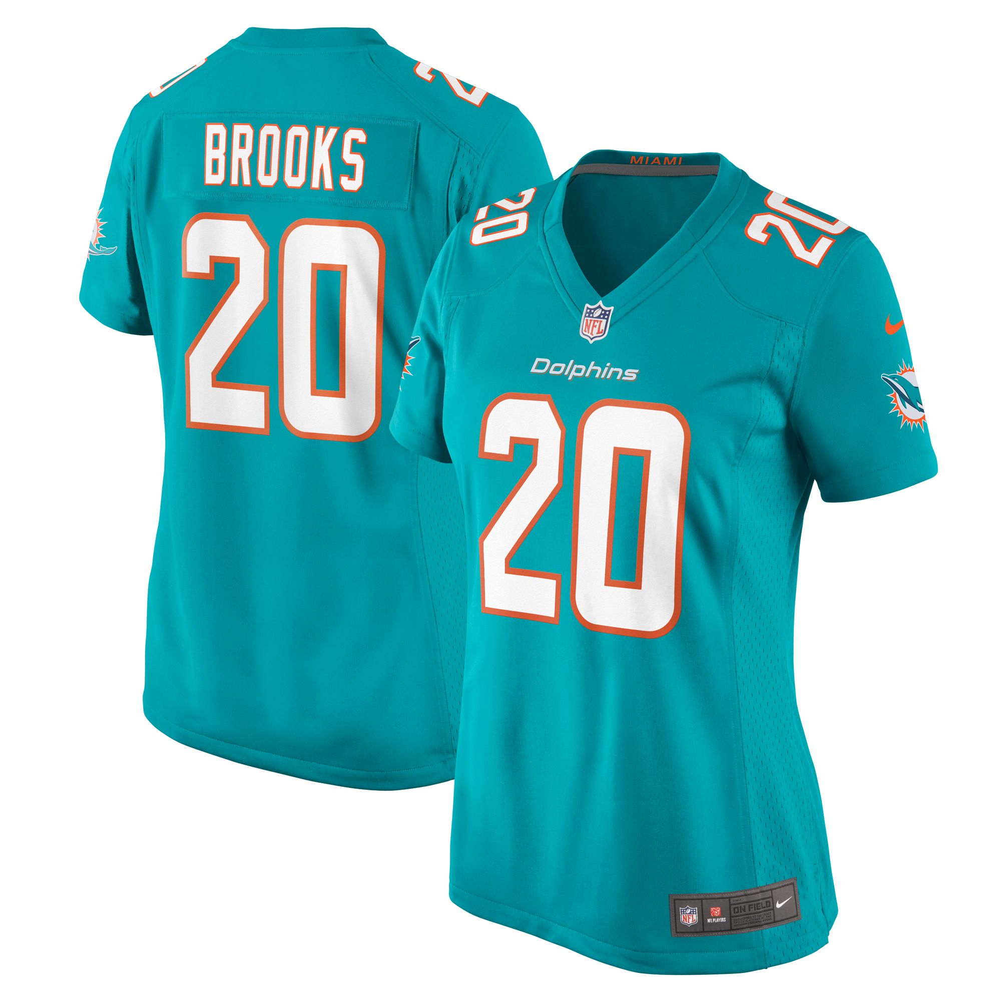 Women's Miami Dolphins Jordyn Brooks Aqua Game Jersey Js7870