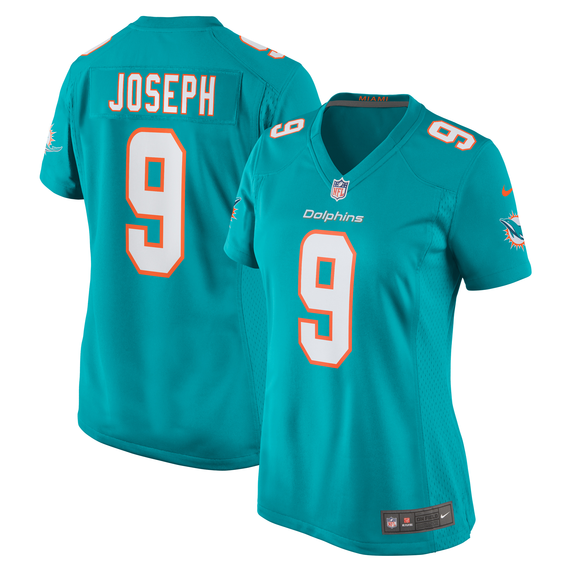 Women's Miami Dolphins Kelvin Joseph Aqua Team Game Jersey Js3592