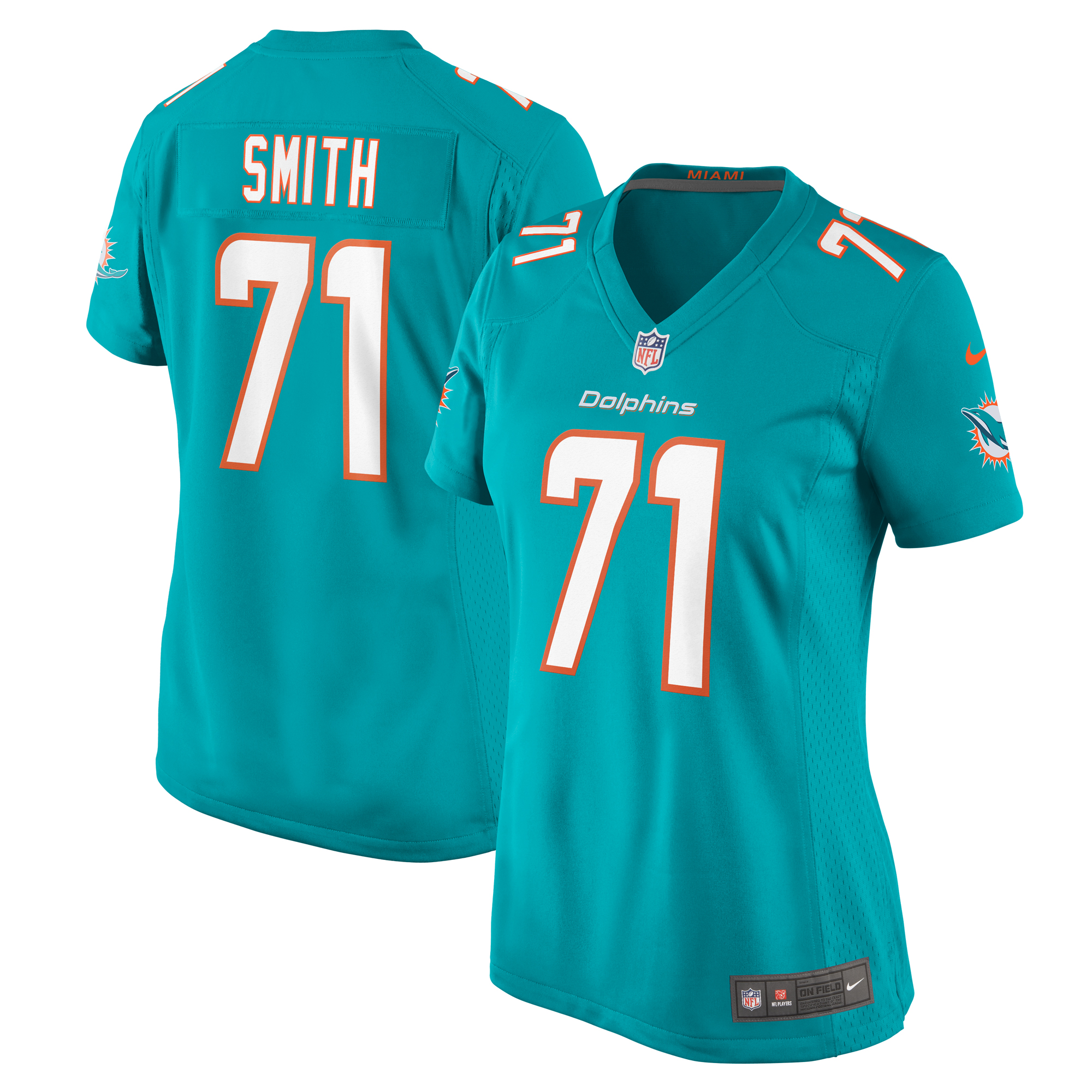Women's Miami Dolphins Kion Smith Aqua Game Jersey Js5703