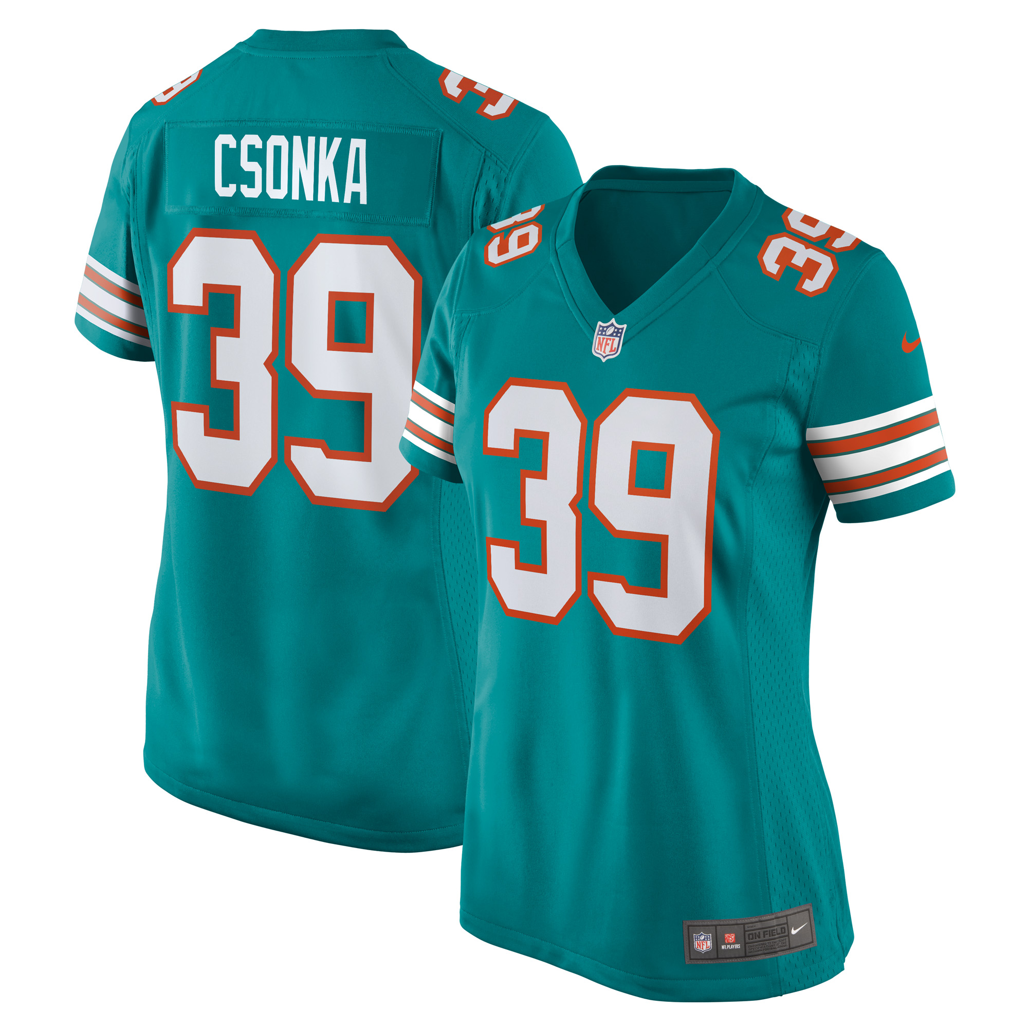 Women's Miami Dolphins Larry Csonka Aqua Retired Player Jersey Js1517