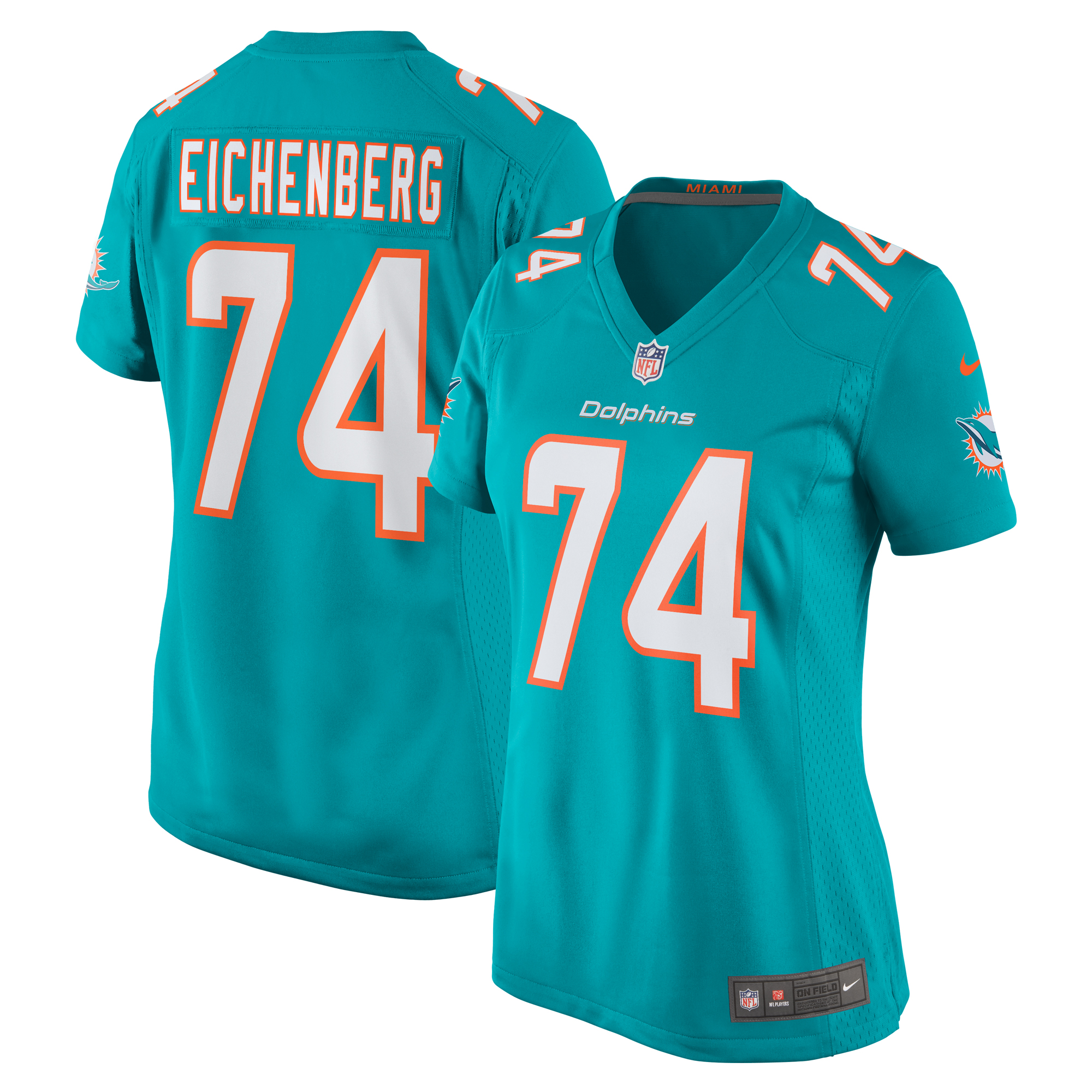 Women's Miami Dolphins Liam Eichenberg Aqua Game Jersey Js8030