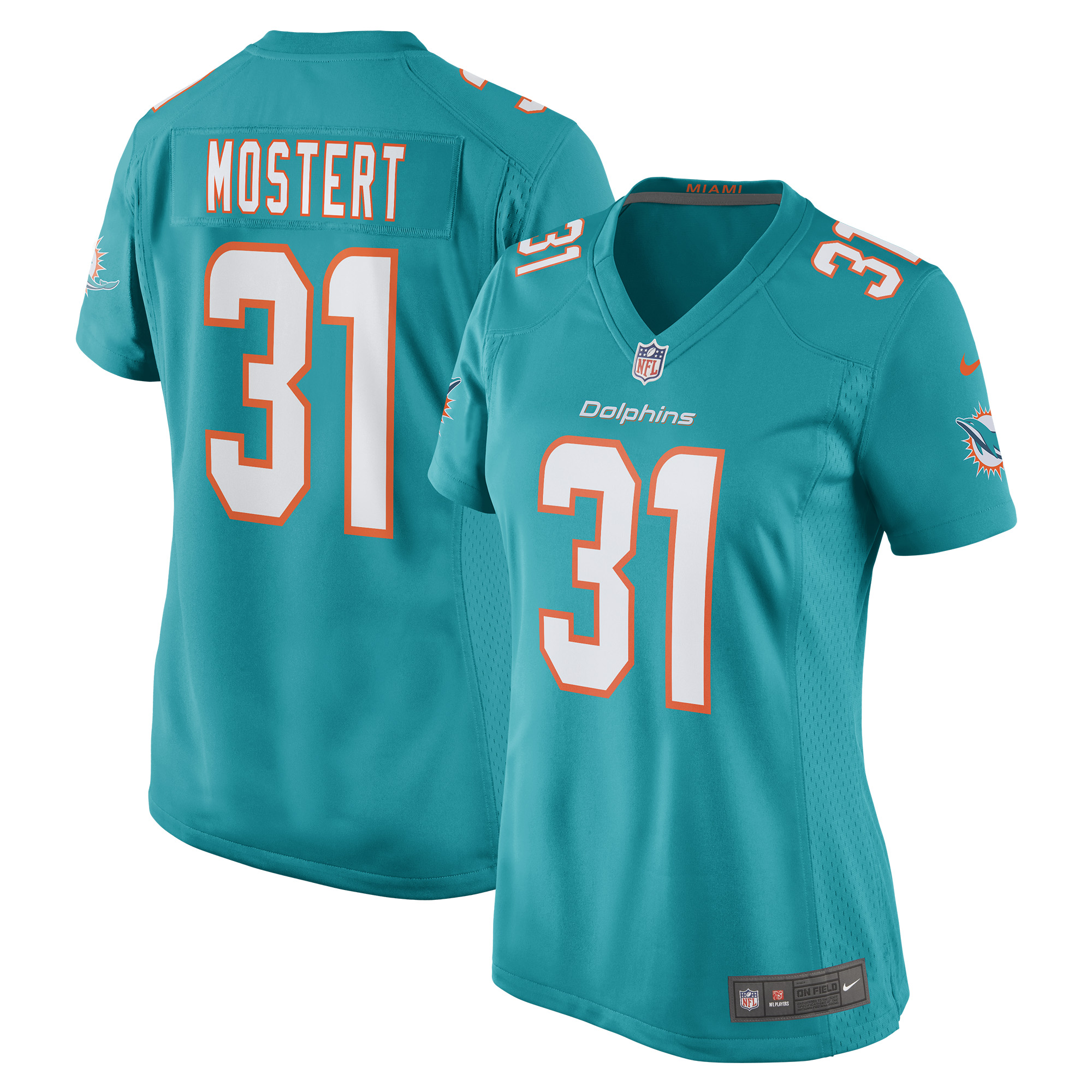Women's Miami Dolphins Raheem Mostert Aqua Game Jersey Js1440