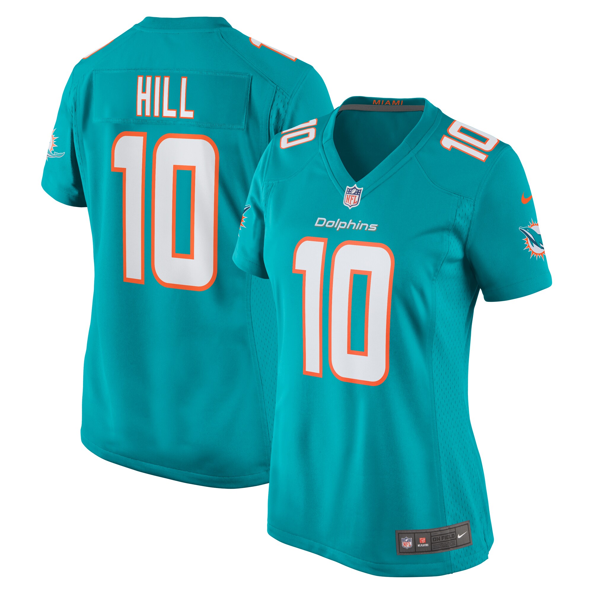 Women's Miami Dolphins Tyreek Hill Aqua Player Jersey Js4943