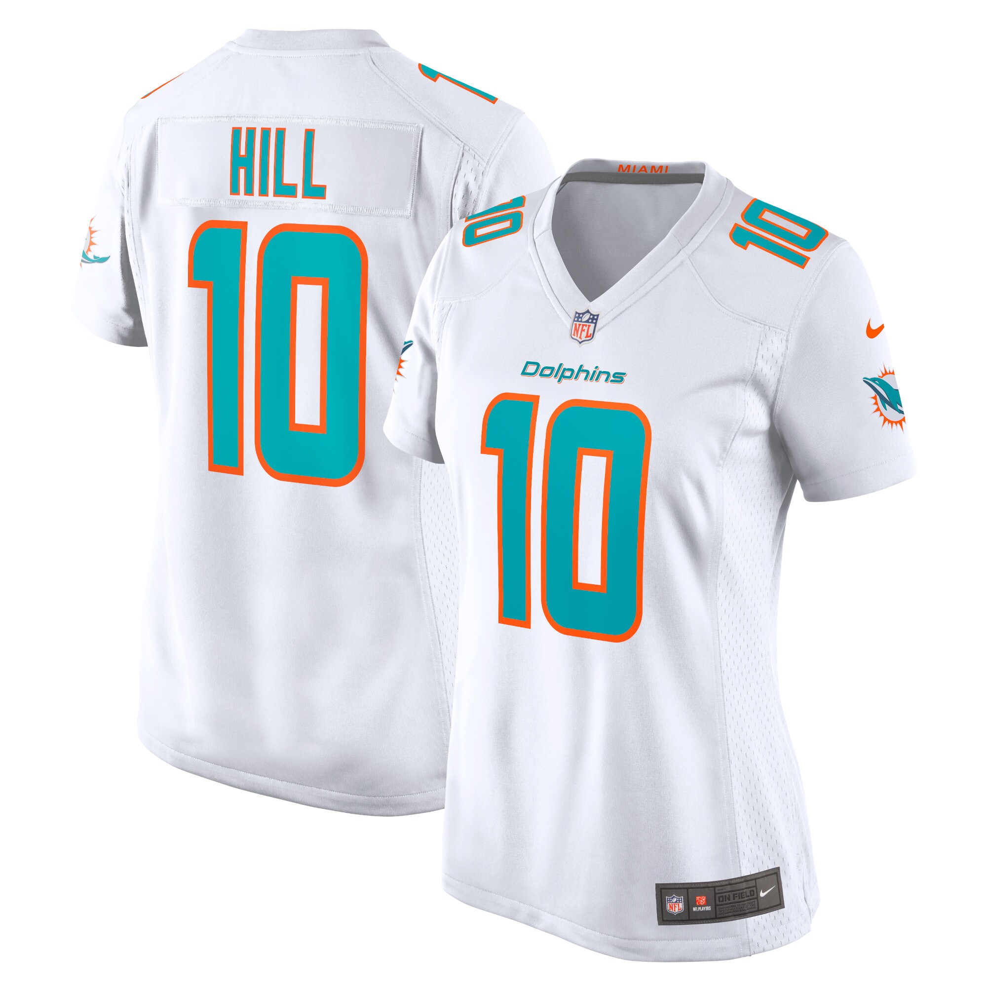 Women's Miami Dolphins Tyreek Hill White Player Jersey Js2529