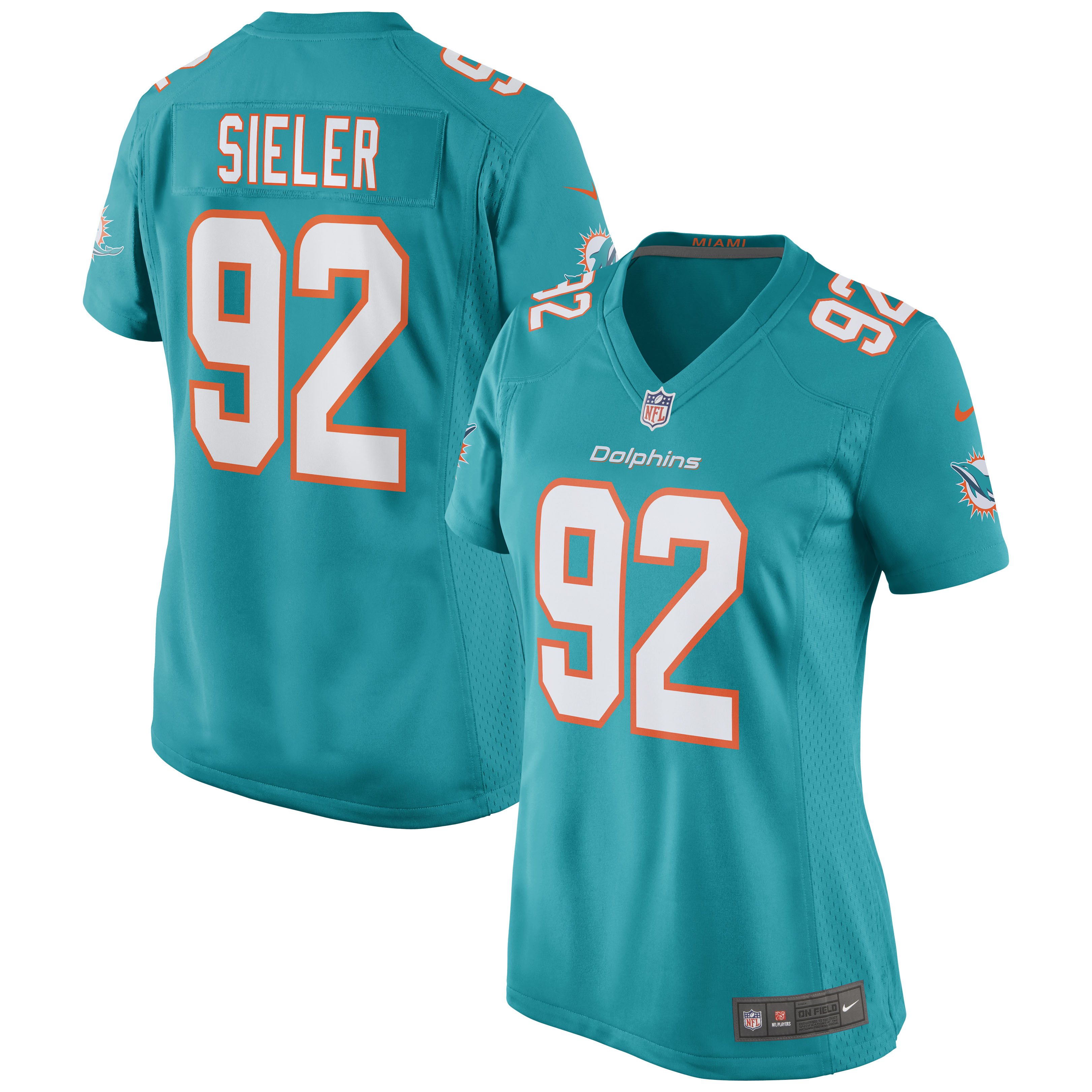 Women's Miami Dolphins Zach Sieler Aqua Game Jersey Js2002