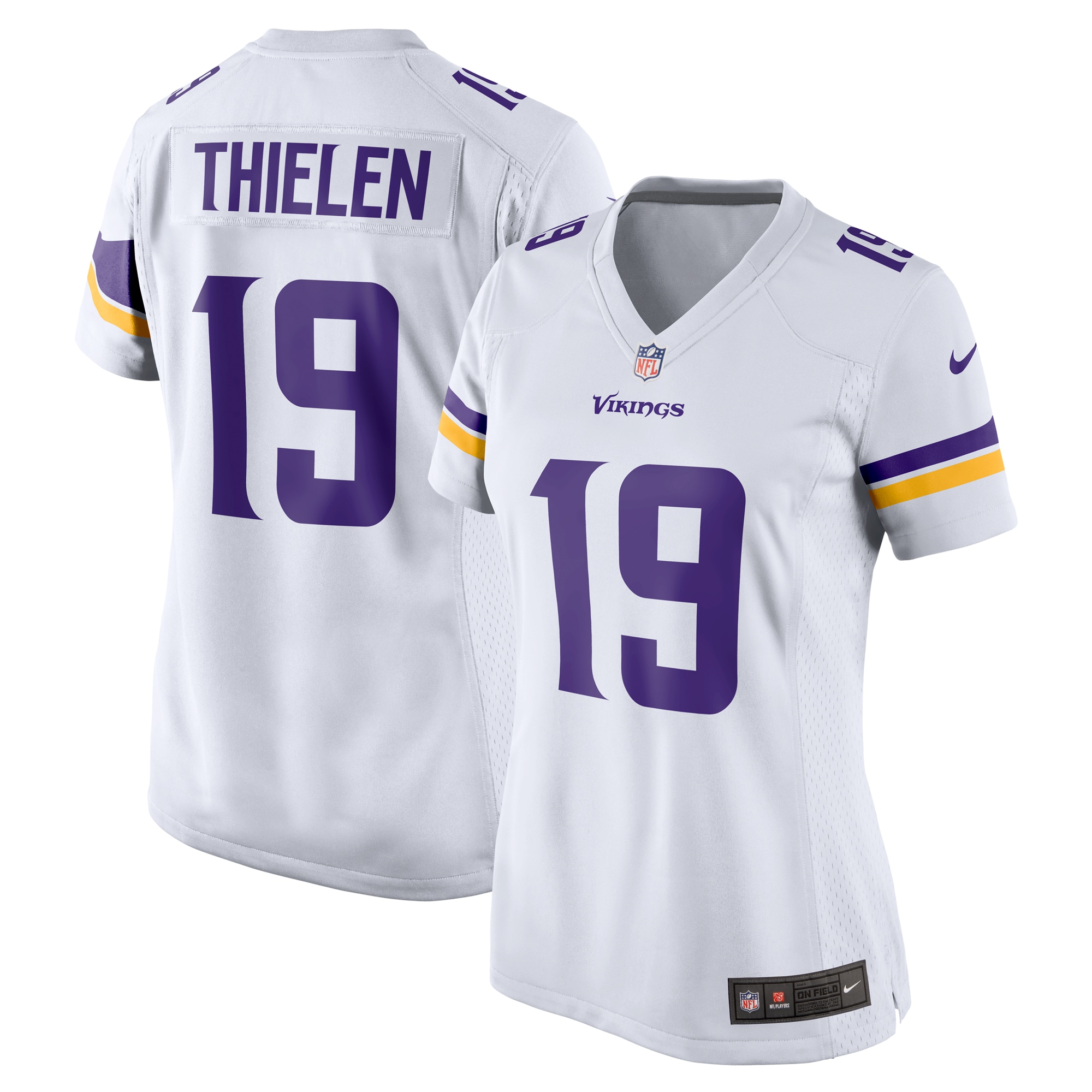 Women's Minnesota Vikings Adam Thielen White Game Jersey Js5386