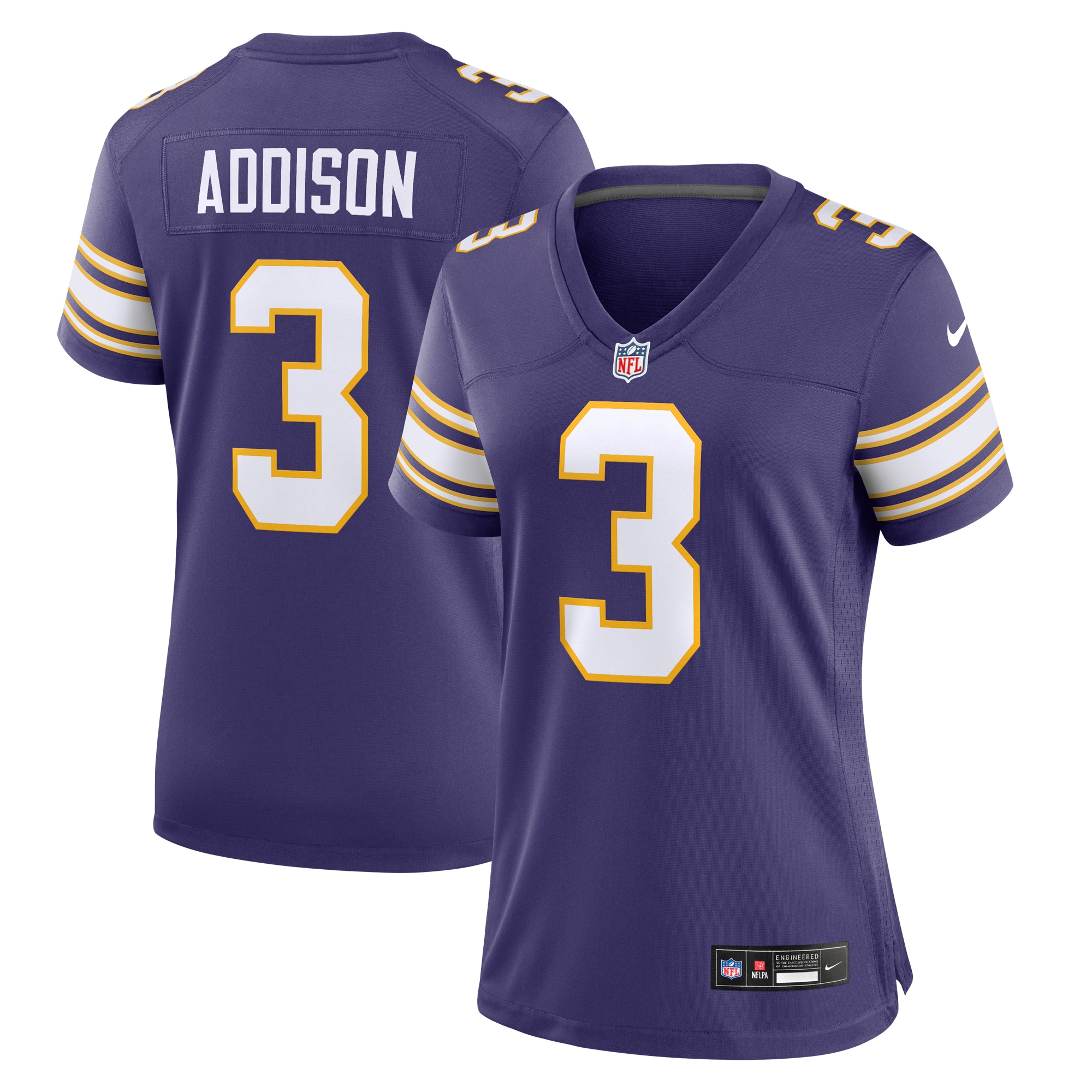 Women's Minnesota Vikings Addison Purple Classic Player Game Jersey Js8709