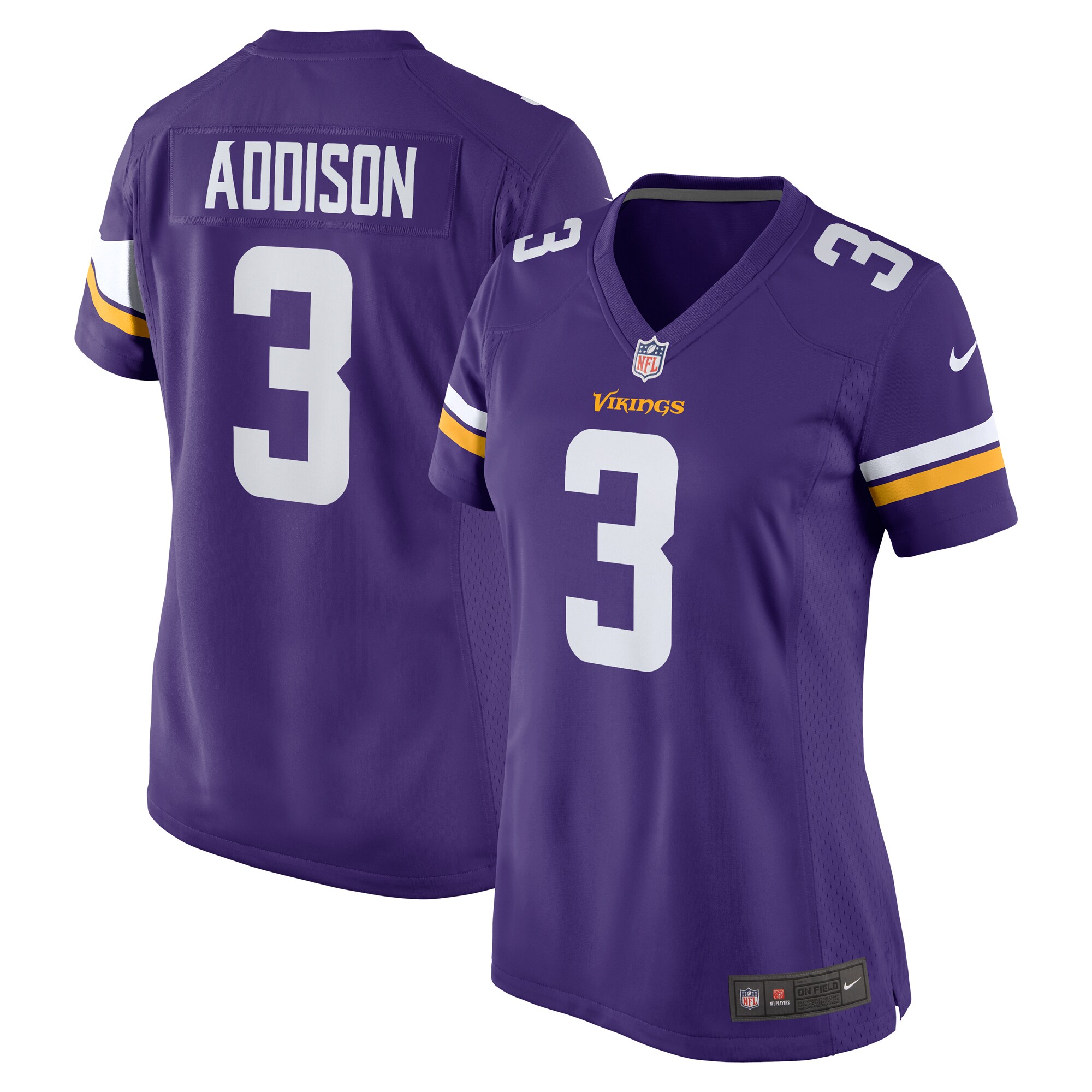 Women's Minnesota Vikings Addison Purple Team Game Jersey Js8067