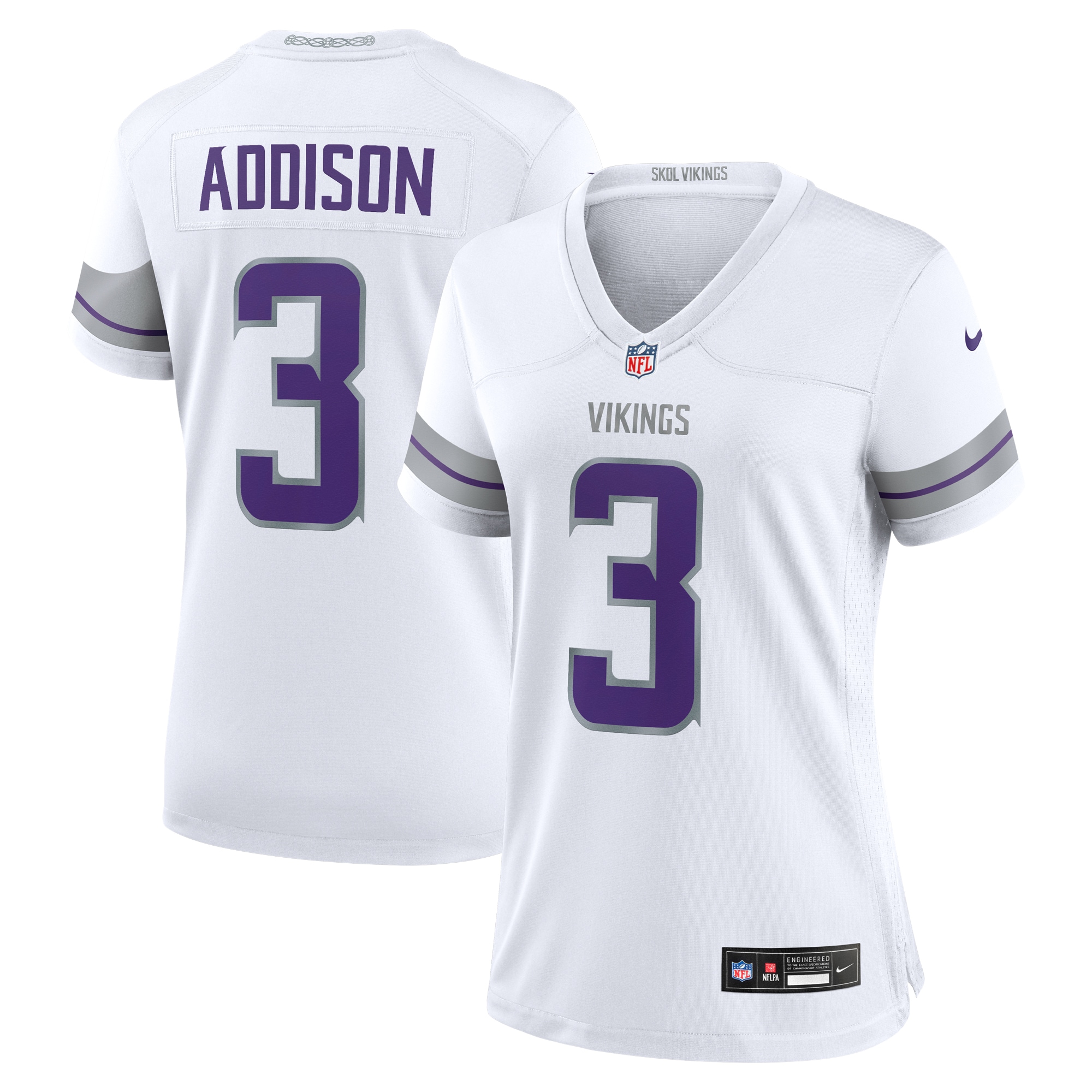 Women's Minnesota Vikings Addison White Alternate Game Player Jersey Js2816