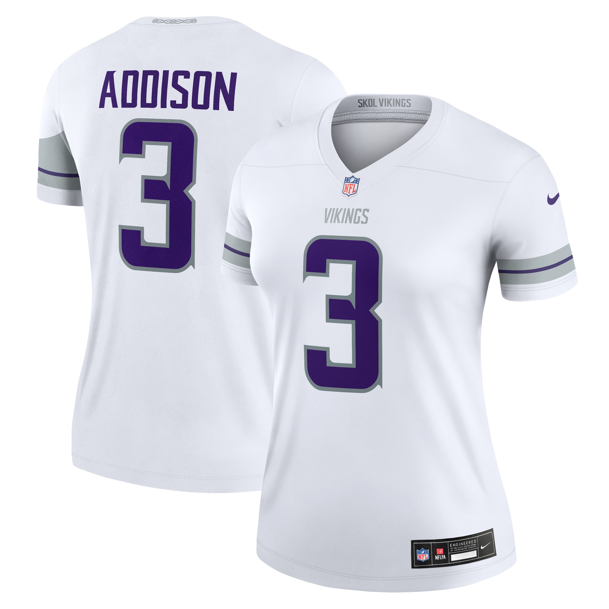 Women's Minnesota Vikings Addison White Alternate Legend Player Performance Top Js4444