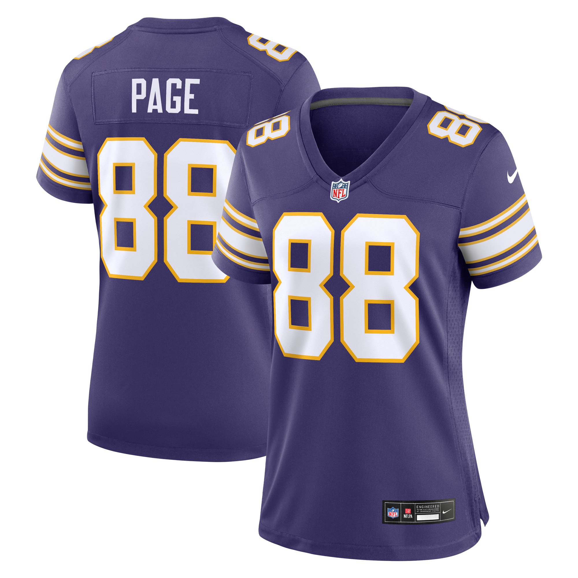 Women's Minnesota Vikings Alan Page Purple Classic Retired Player Jersey Js5660