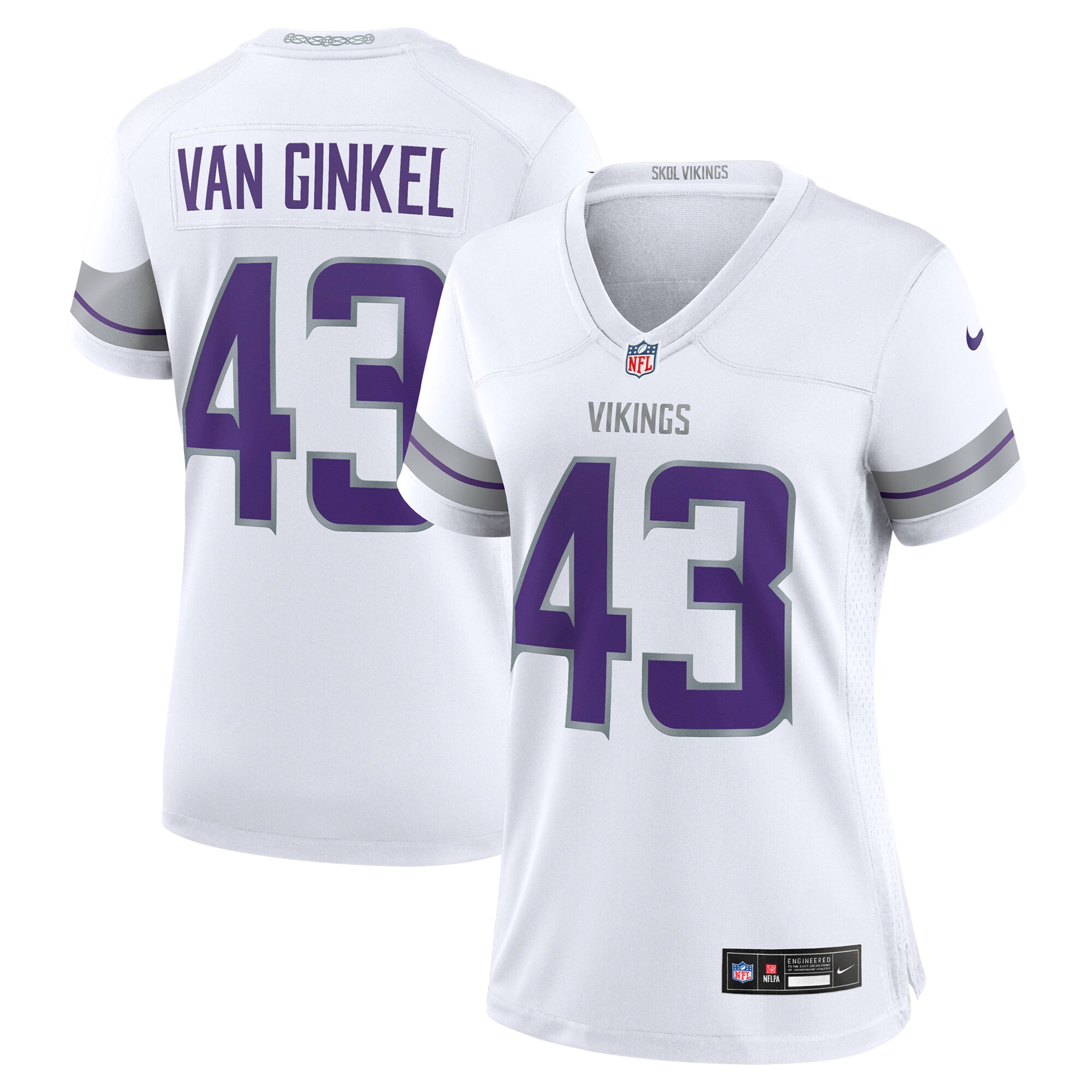 Women's Minnesota Vikings Andrew Van Ginkel White Alternate Game Jersey Js3262