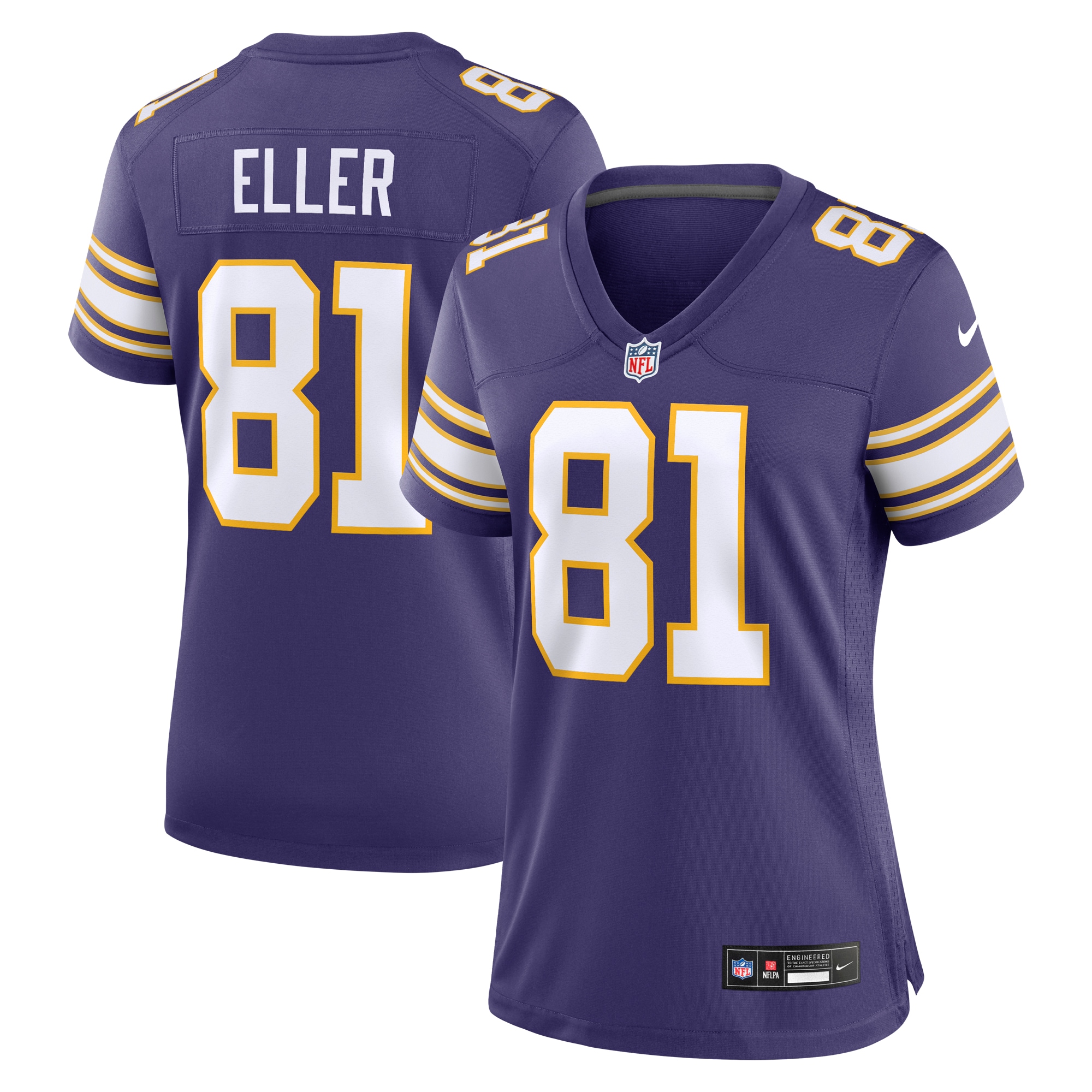 Women's Minnesota Vikings Carl Eller Purple Classic Retired Player Jersey Js8376