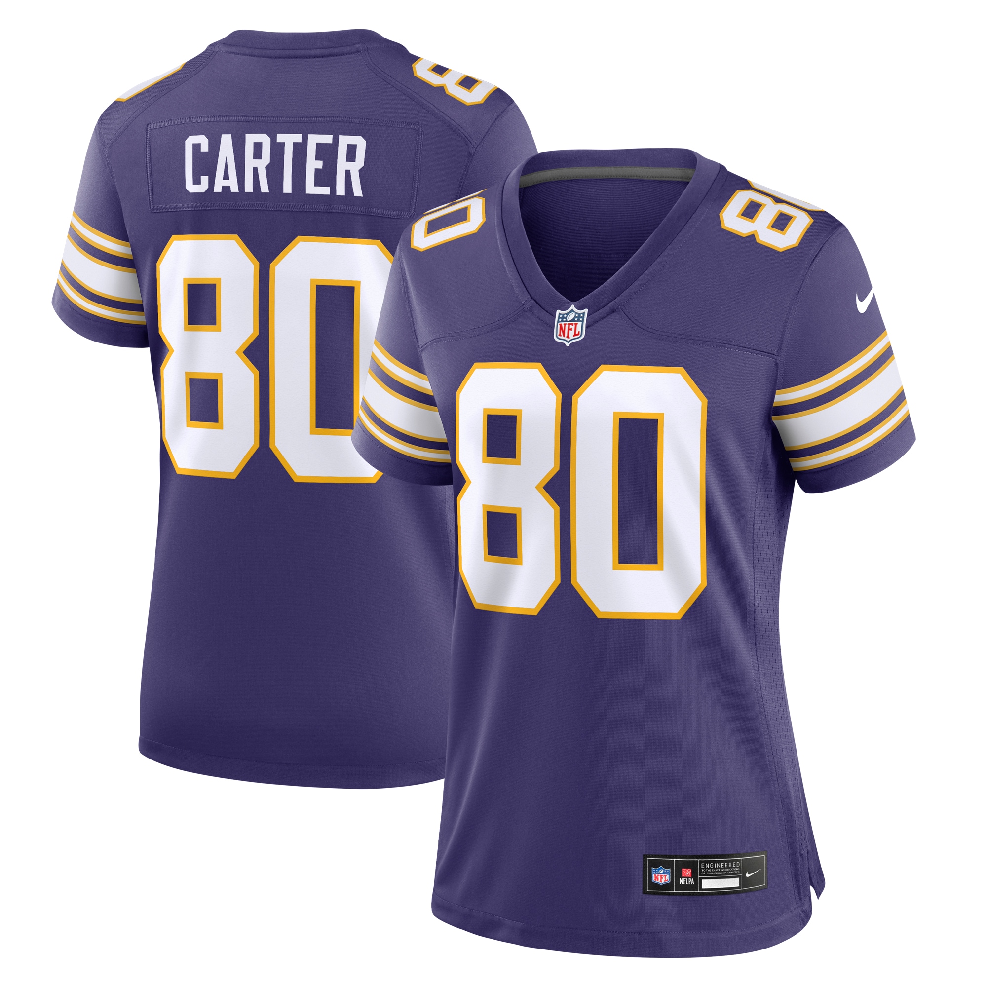 Women's Minnesota Vikings Cris Carter Purple Classic Retired Player Game Jersey Js9755