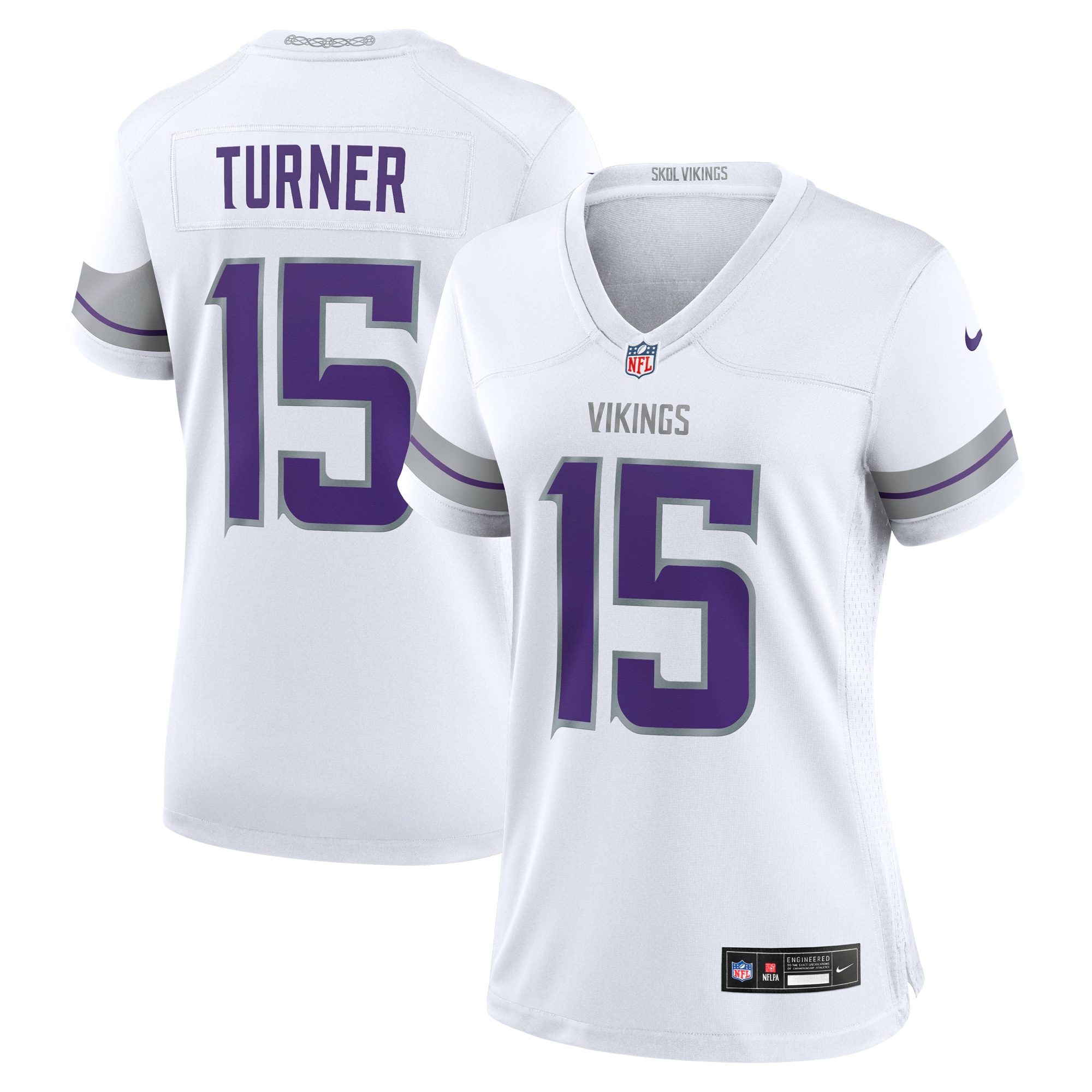 Women's Minnesota Vikings Dallas Turner White Alternate Game Player Jersey Js5387