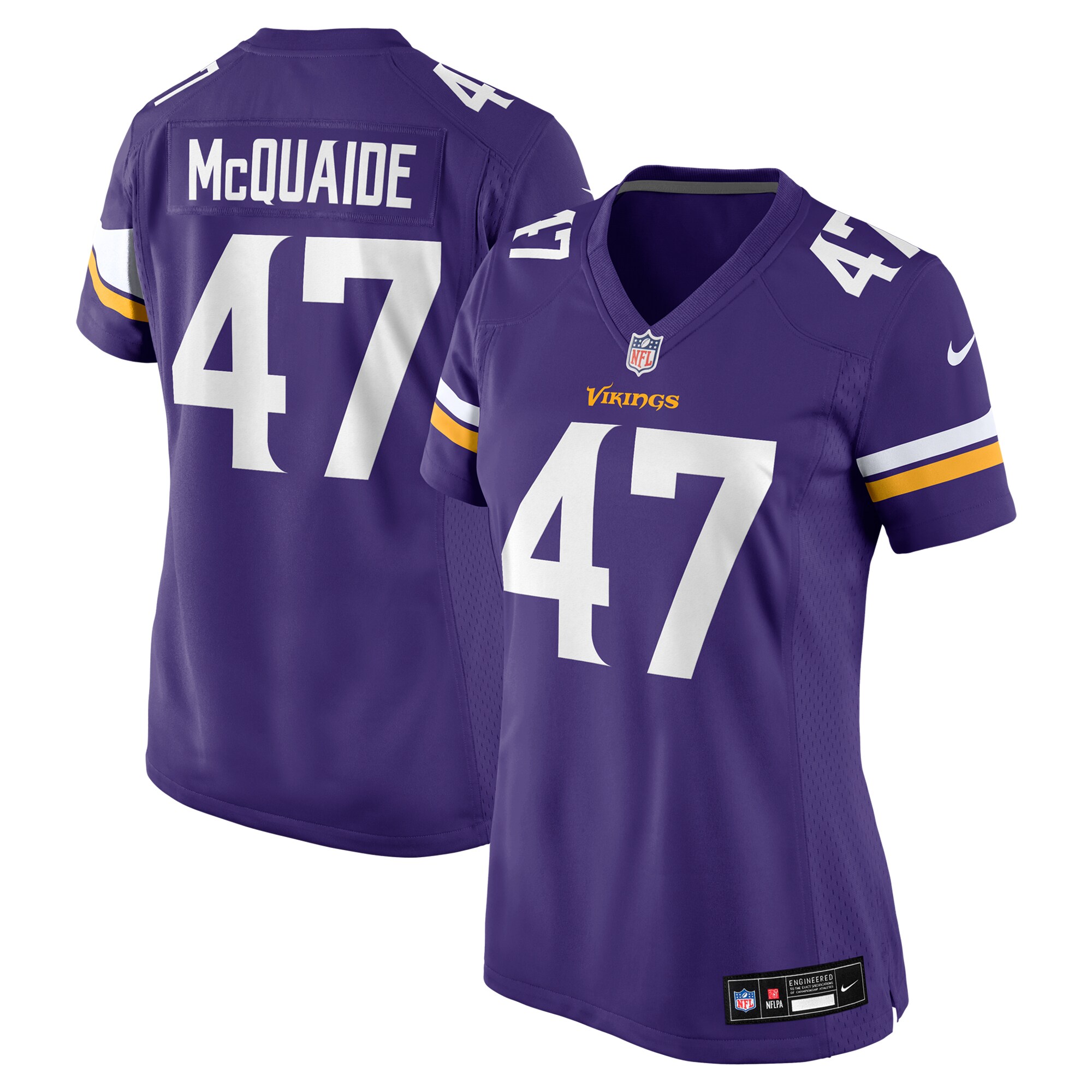 Women's Minnesota Vikings Jake Mcquaide Purple Game Jersey Js6593