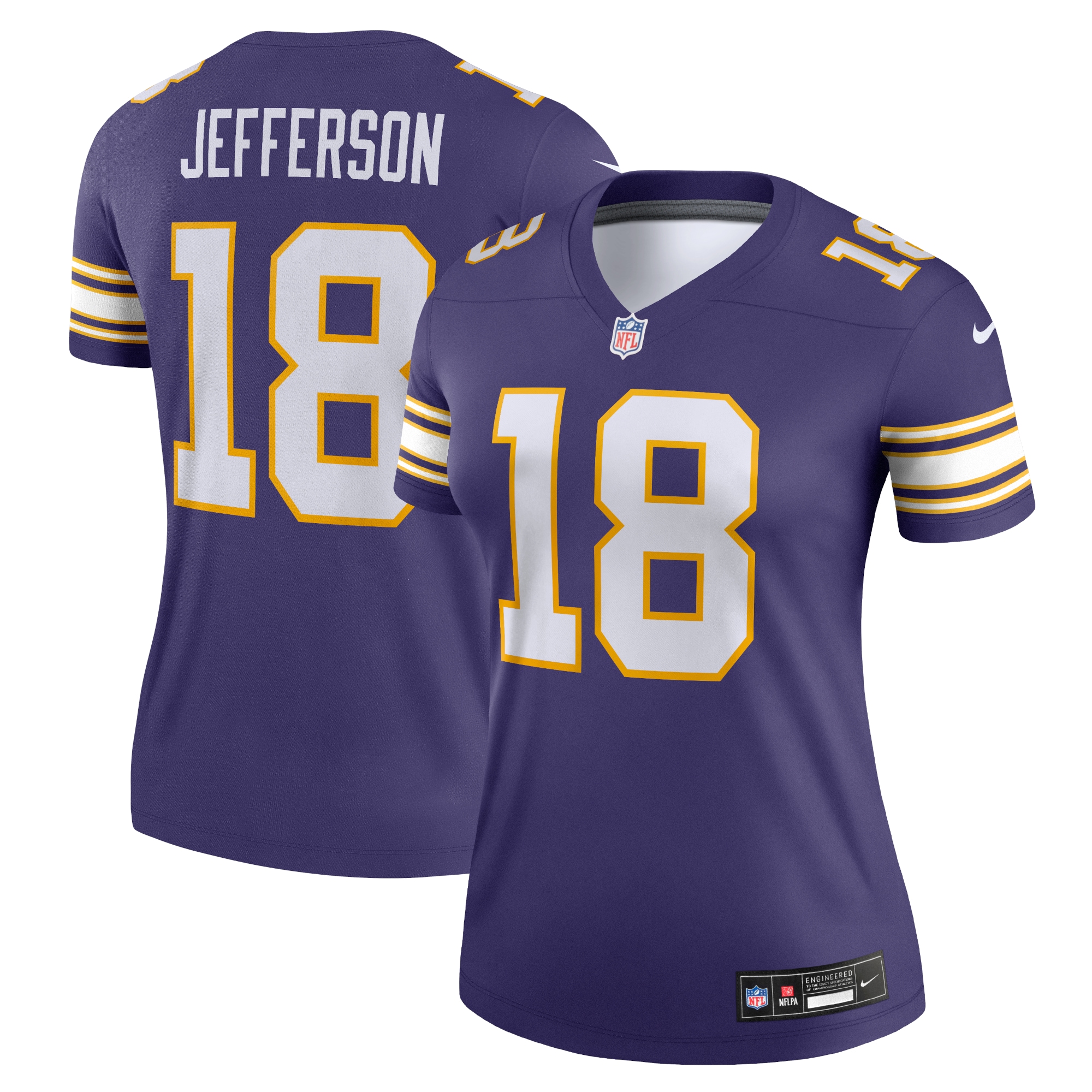 Women's Minnesota Vikings Justin Jefferson Purple Alternate Legend Player Performance Top Js6135