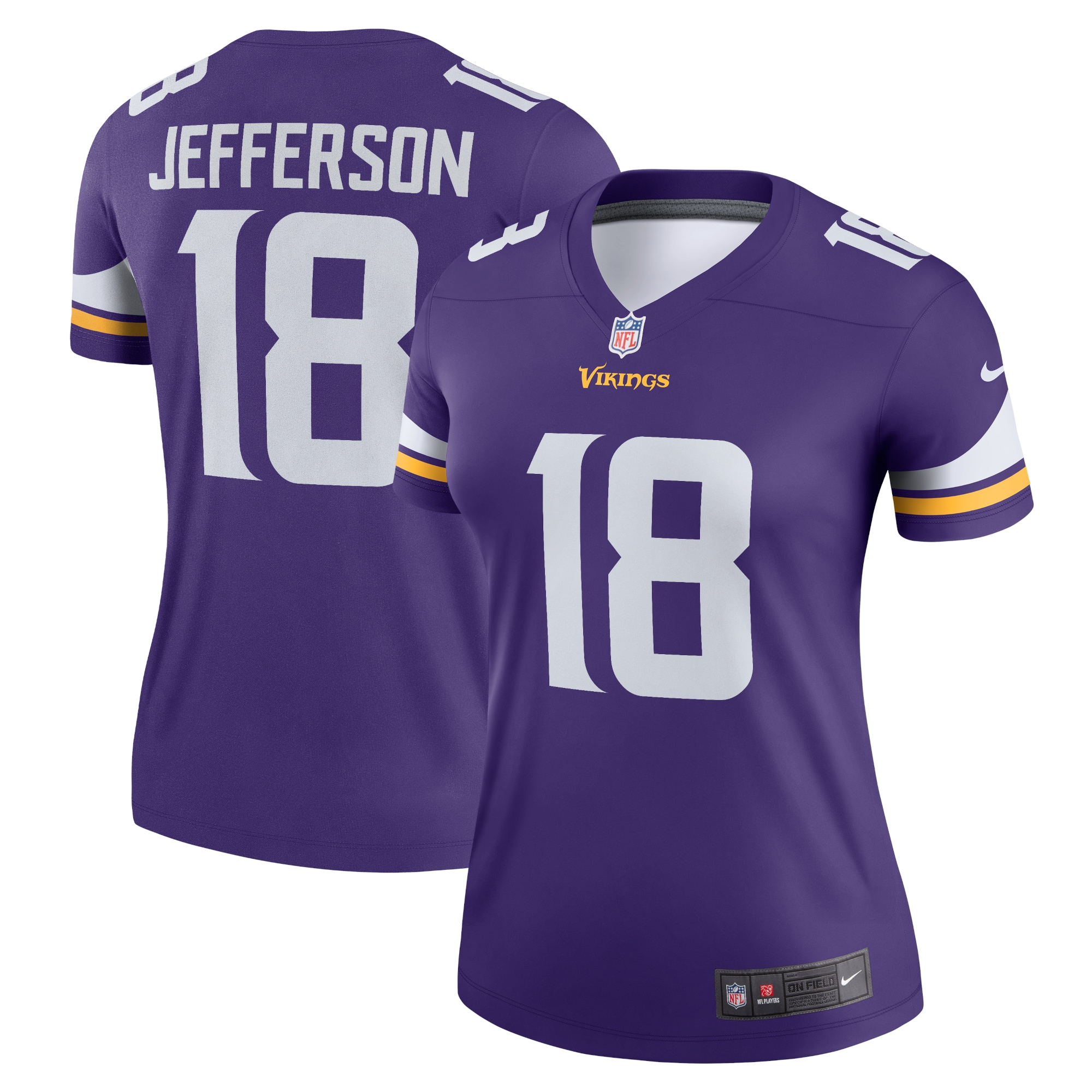 Women's Minnesota Vikings Justin Jefferson Purple Legend Player Performance Top Js7340