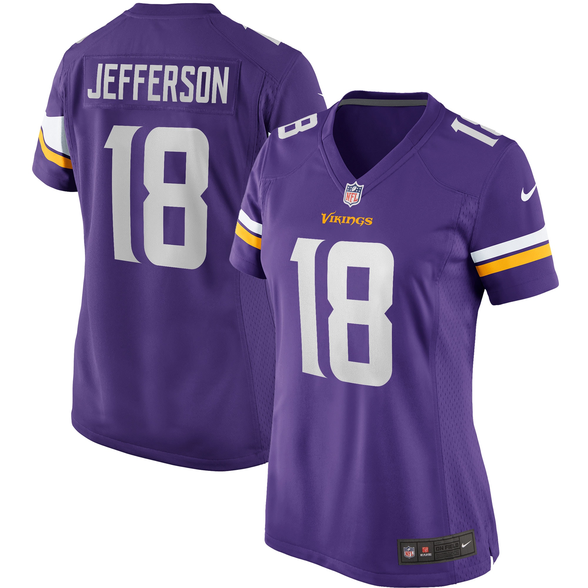 Women's Minnesota Vikings Justin Jefferson Purple Player Game Jersey Js2962