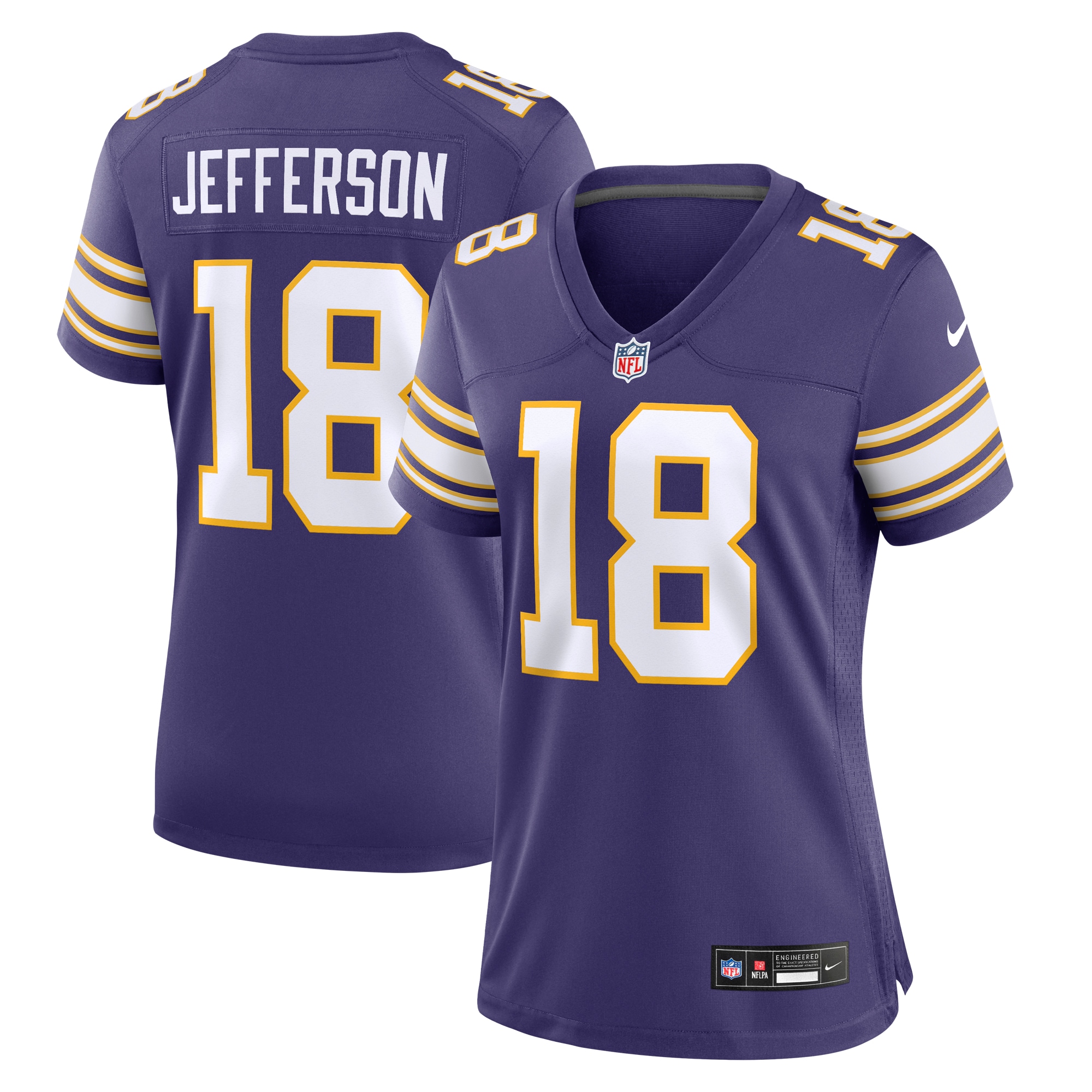 Women's Minnesota Vikings Justin Jefferson Purple Player Jersey Js4708