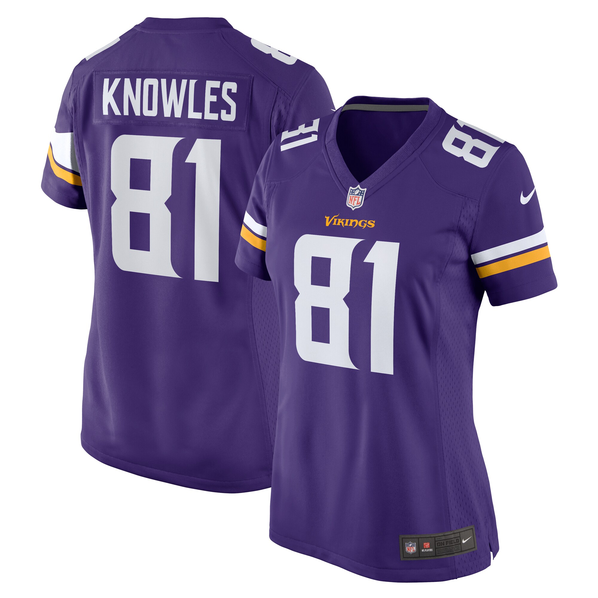 Women's Minnesota Vikings Malik Knowles Purple Team Game Jersey Js2865
