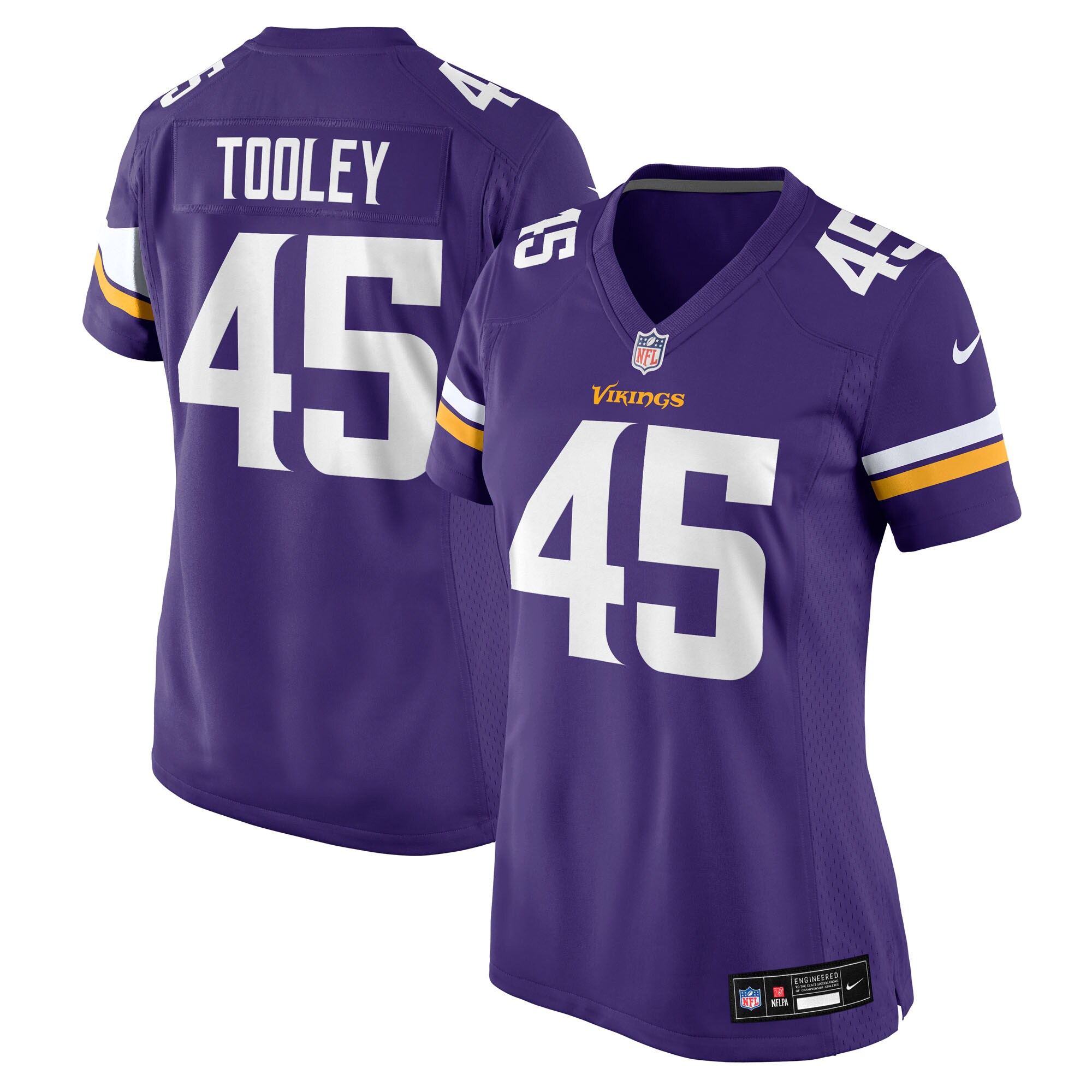 Women's Minnesota Vikings Max Tooley Purple Team Game Jersey Js3638