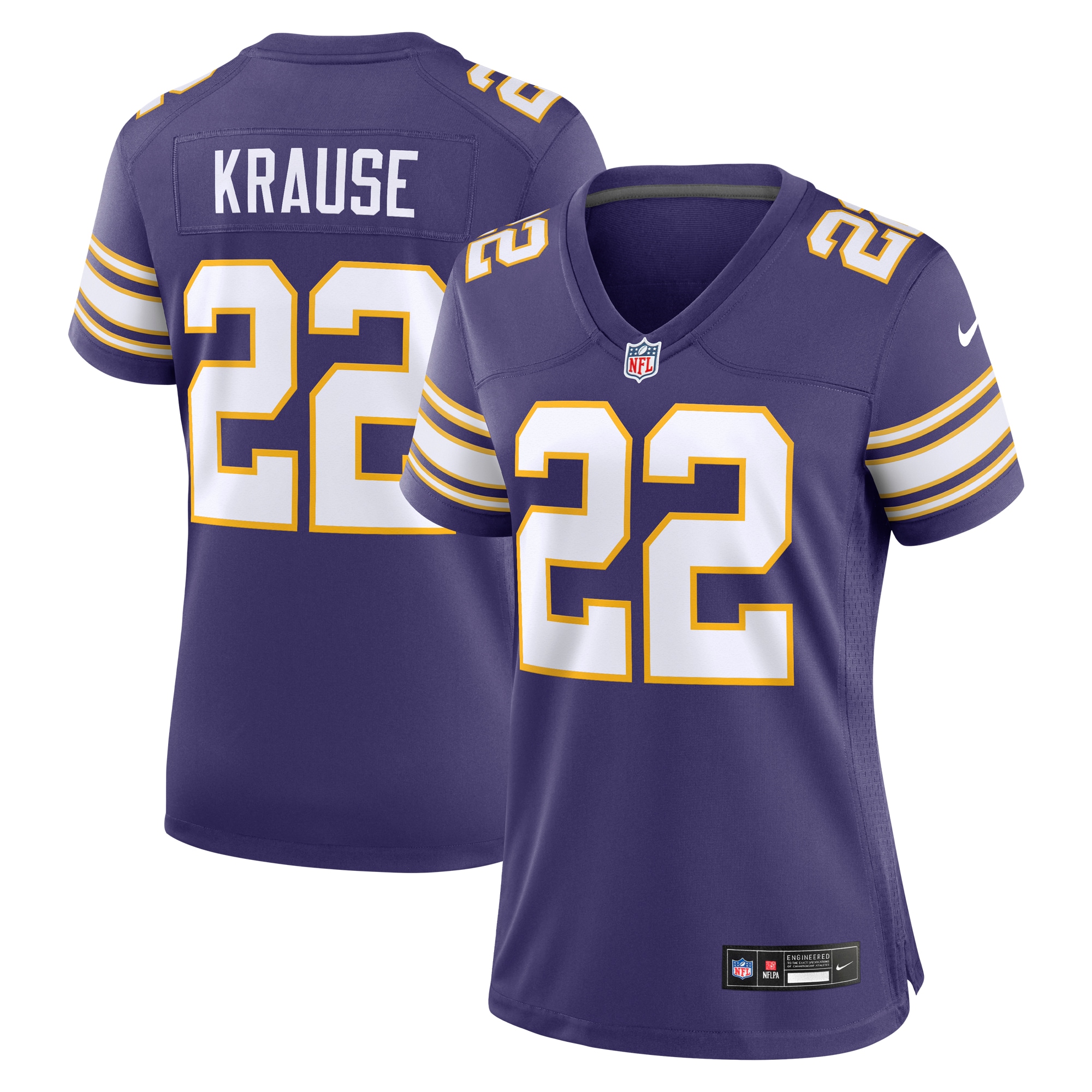 Women's Minnesota Vikings Paul Krause Purple Classic Retired Player Jersey Js7858