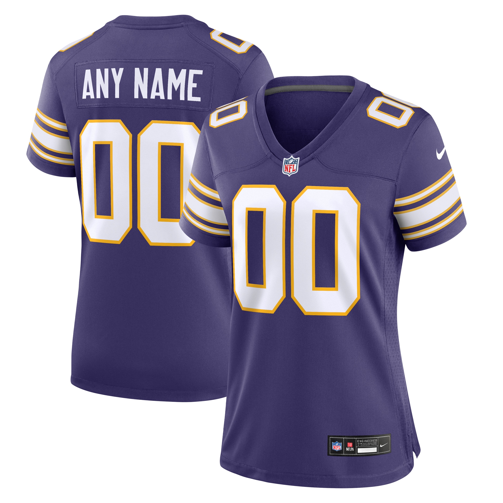 Women's Minnesota Vikings Purple Classic Custom Game Jersey Js4072