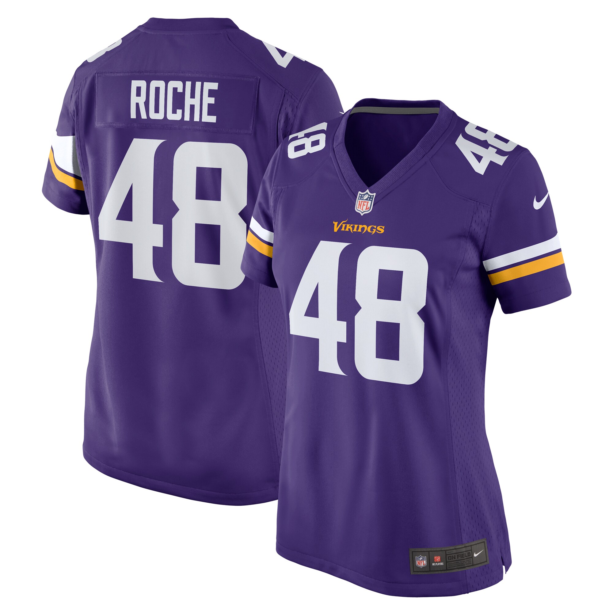 Women's Minnesota Vikings Quincy Roche Purple Team Game Jersey Js2892