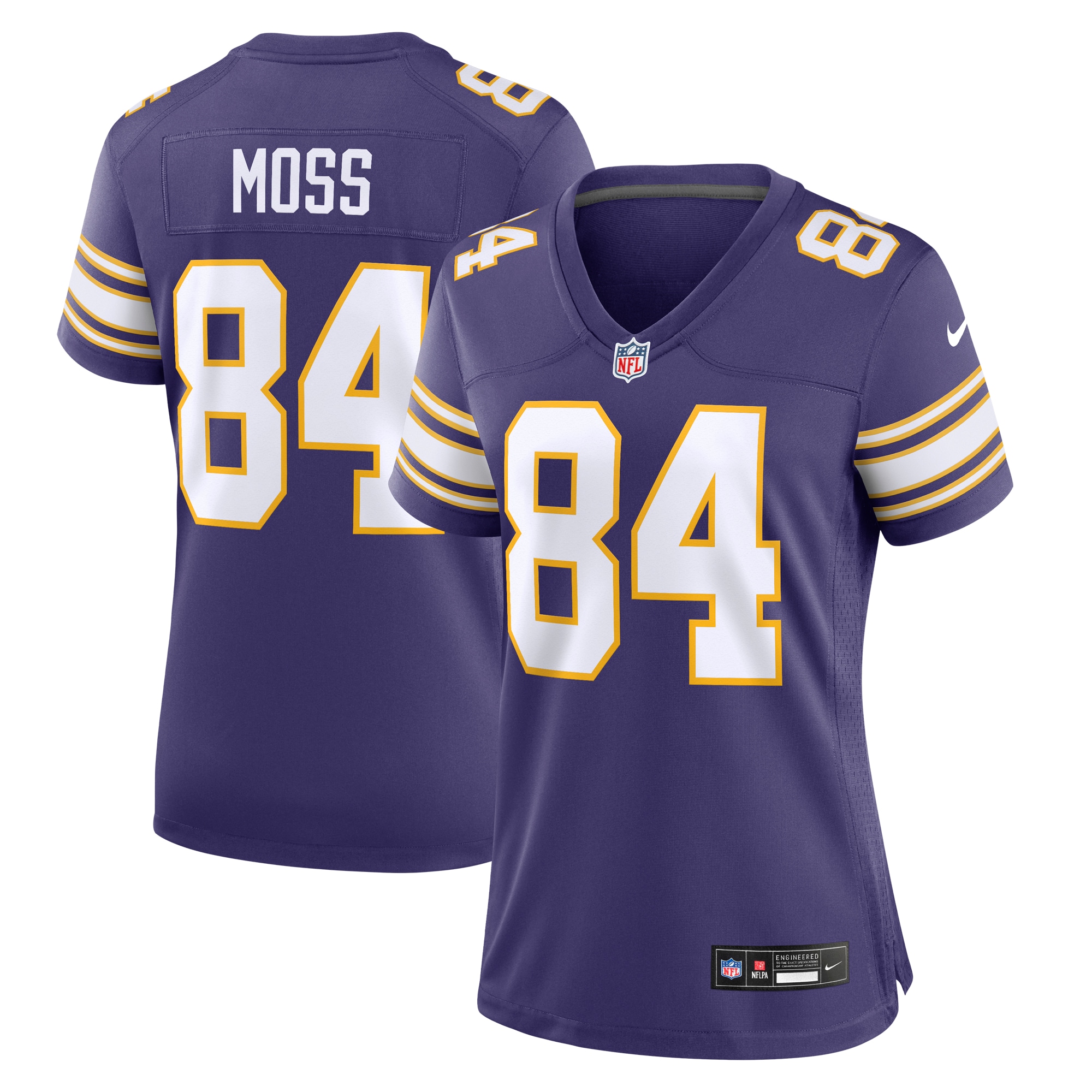 Women's Minnesota Vikings Randy Moss Purple Classic Retired Player Game Jersey Js3623