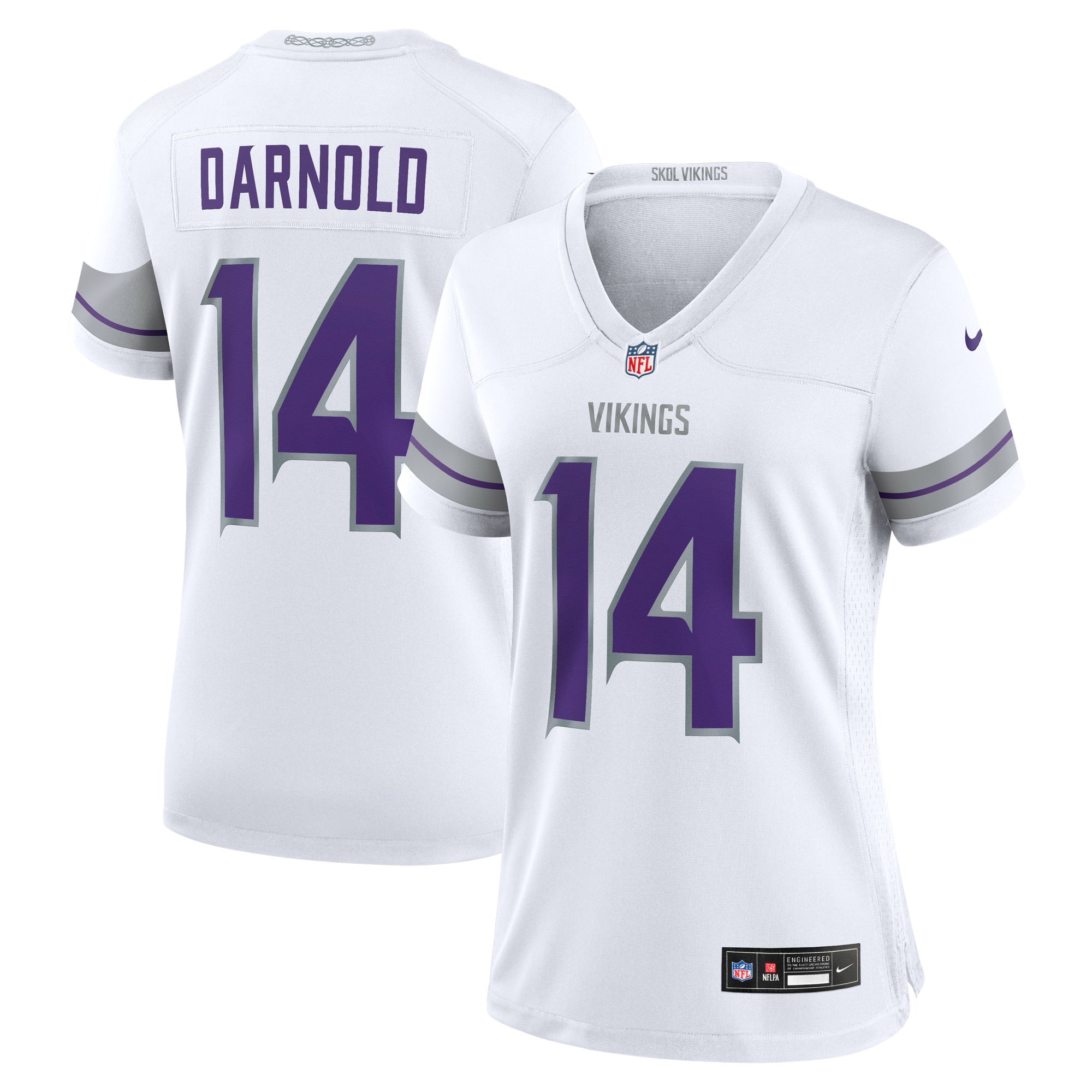 Women's Minnesota Vikings Sam Darnold White Alternate Game Player Jersey Js8672