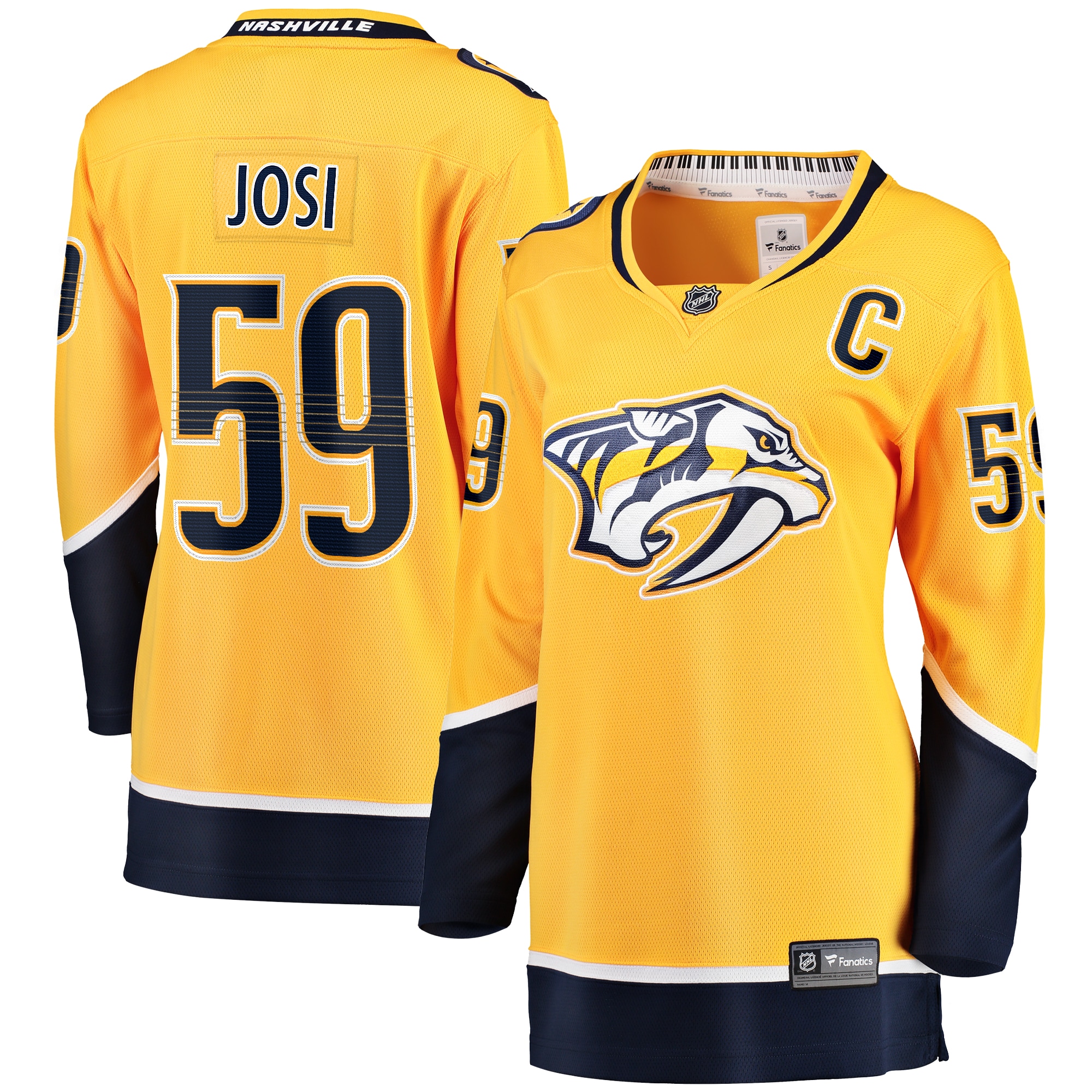 Women's Nashville Predators Roman Josi Gold Home Breakaway Player Jersey