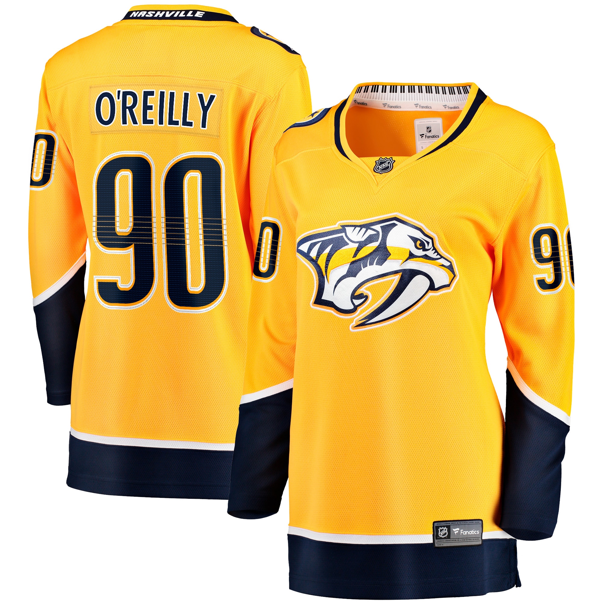 Women's Nashville Predators Ryan O'reilly Gold Home Premier Breakaway Player Jersey