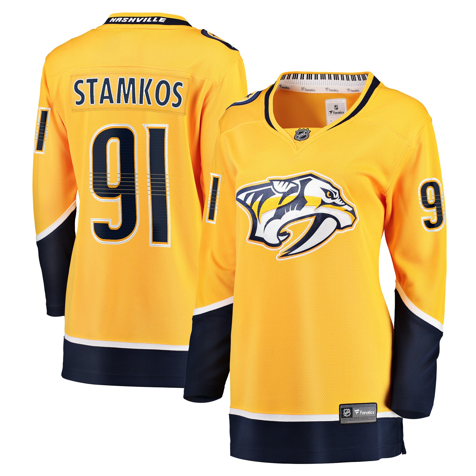 Women's Nashville Predators Steven Stamkos Gold Home Premier Breakaway Player Jersey