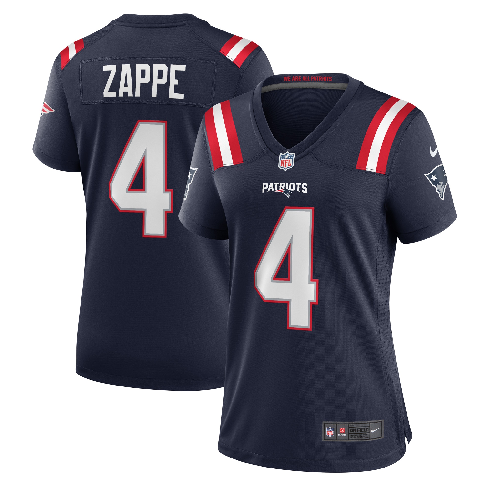 Women's New England Patriots Bailey Zappe Navy Game Player Jersey Js5797