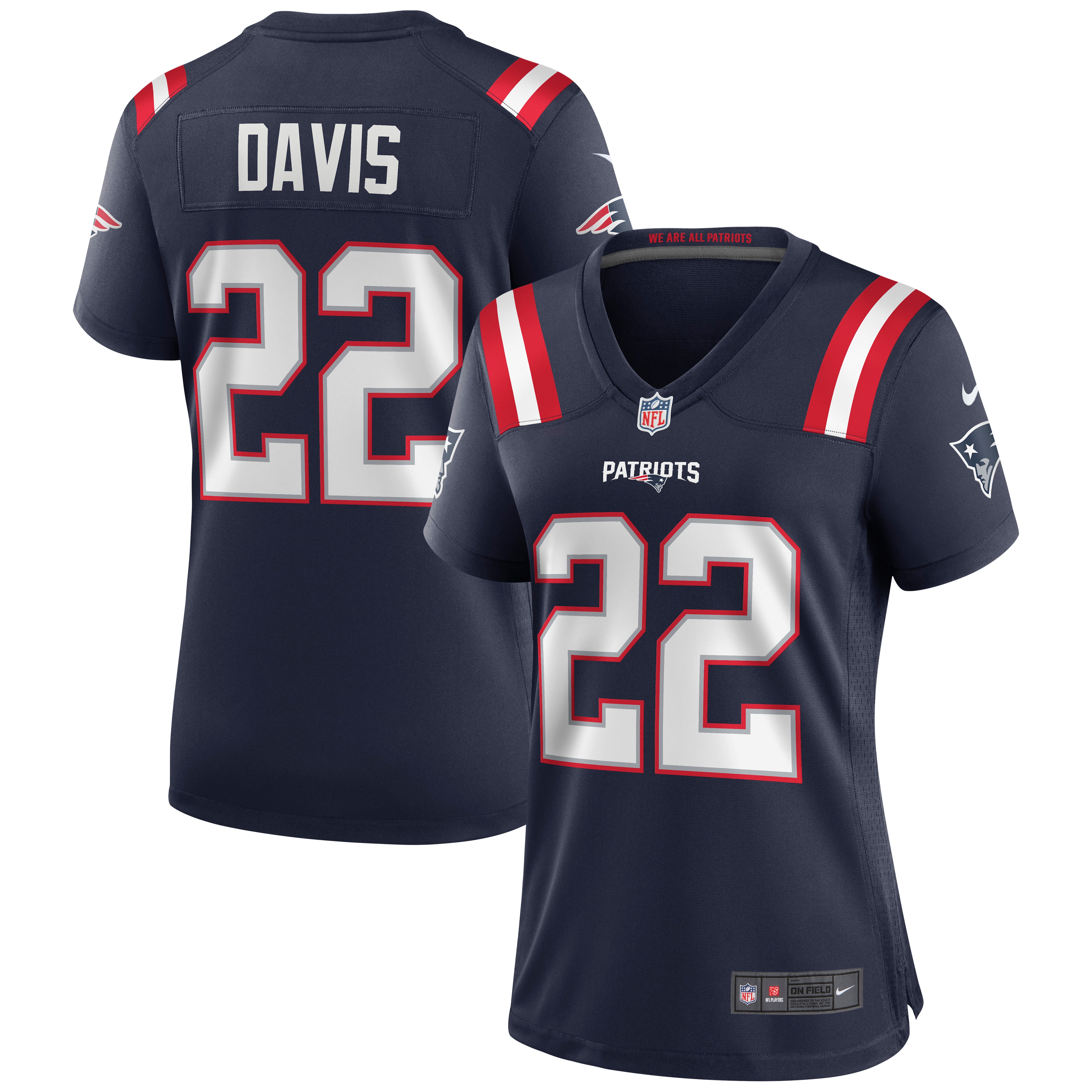 Women's New England Patriots Cody Davis Navy Game Jersey Js7445